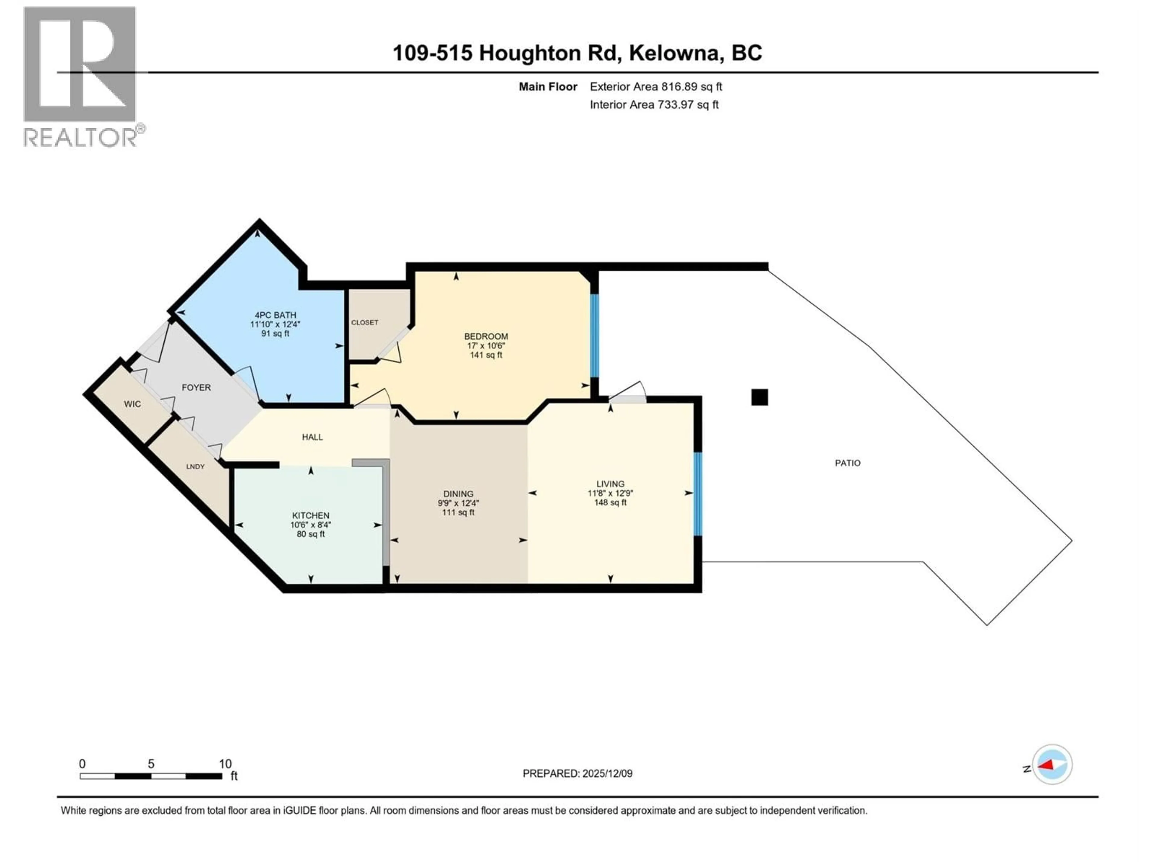 Floor plan for 109 - 515 HOUGHTON ROAD, Kelowna British Columbia V1X7P9