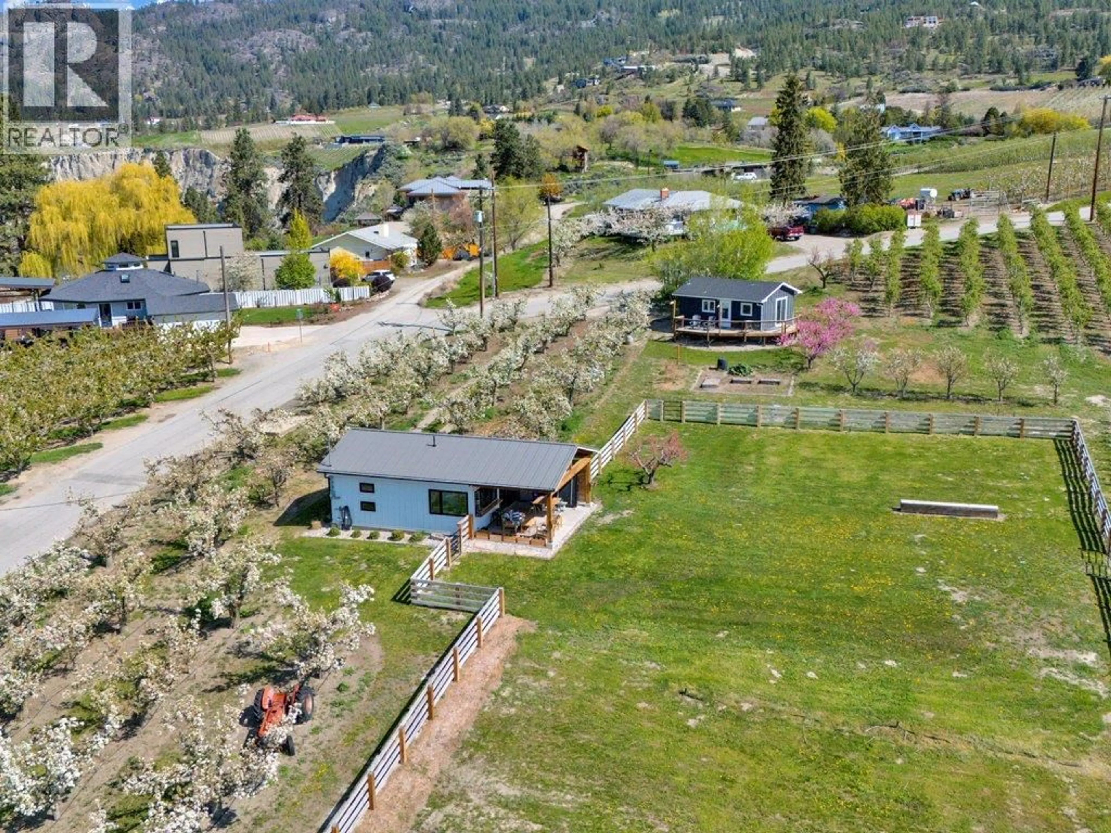 A pic from outside/outdoor area/front of a property/back of a property/a pic from drone, mountain view for 620 BOOTHE ROAD, Naramata British Columbia V0H1N1