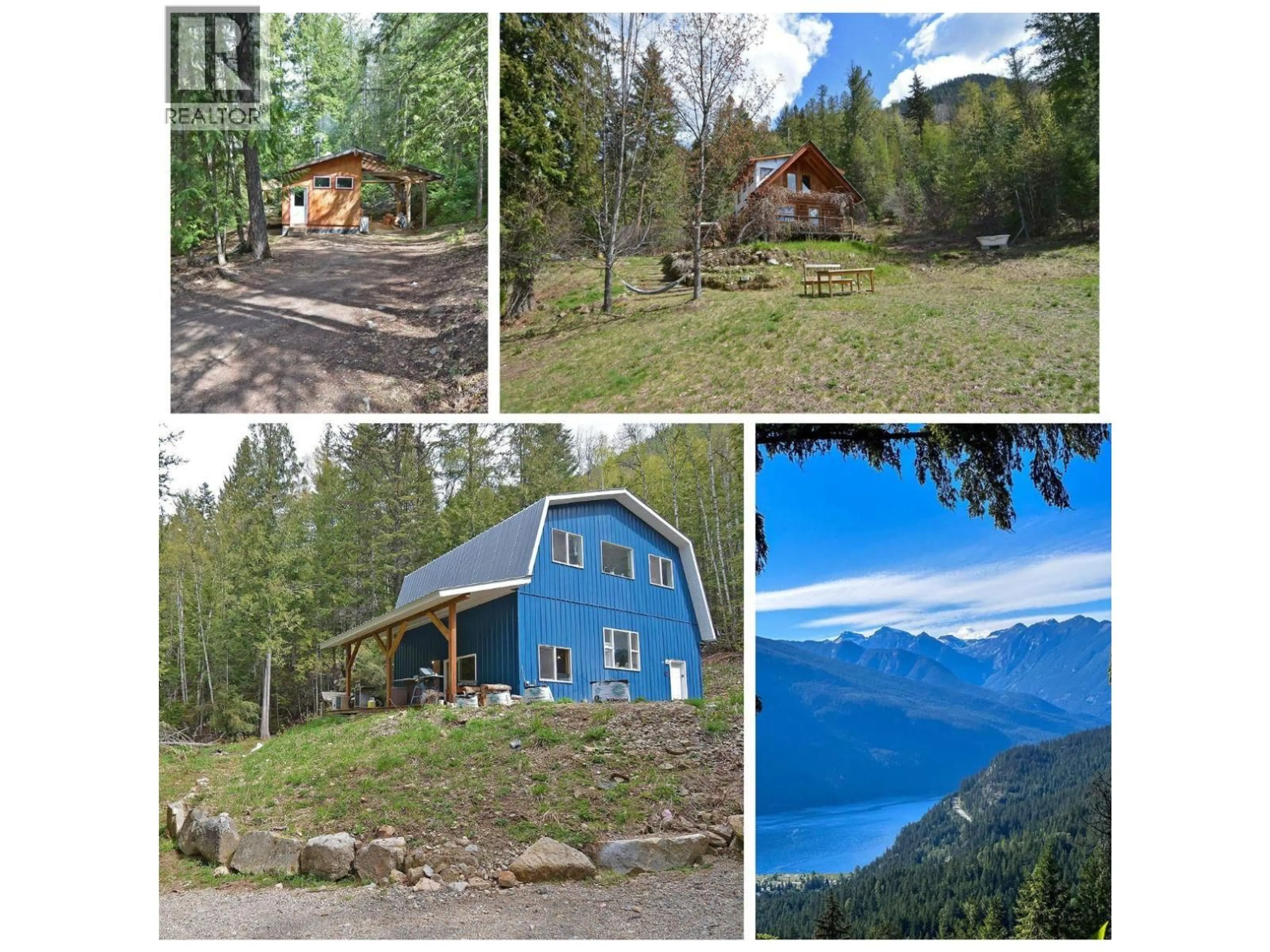 A pic from outside/outdoor area/front of a property/back of a property/a pic from drone, water/lake/river/ocean view for 8907 MARTENS ROAD, Slocan British Columbia V1L1C0