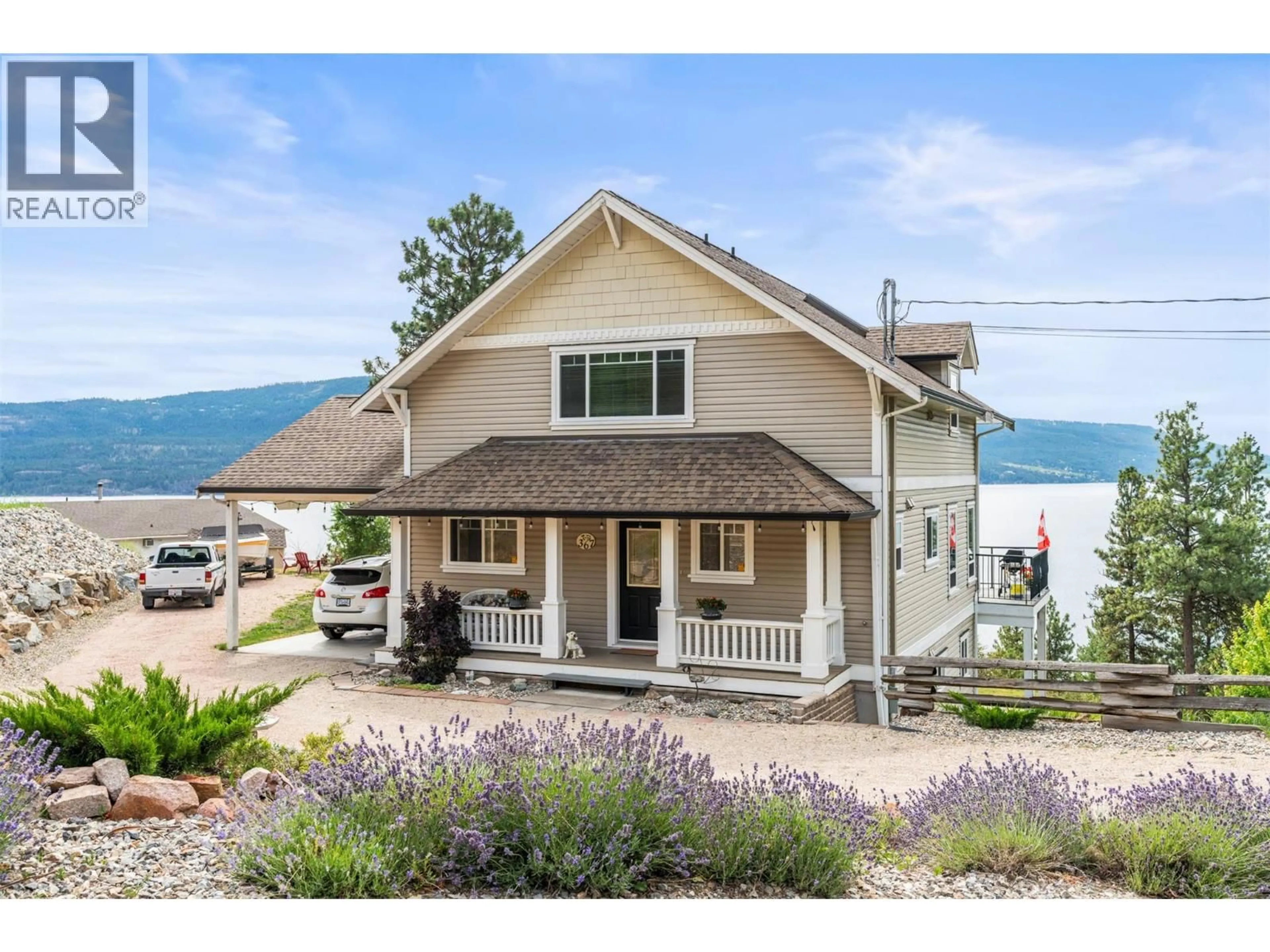 Home with vinyl exterior material, water/lake/river/ocean view for 367 KILLARNEY WAY, Vernon British Columbia V1H2C5