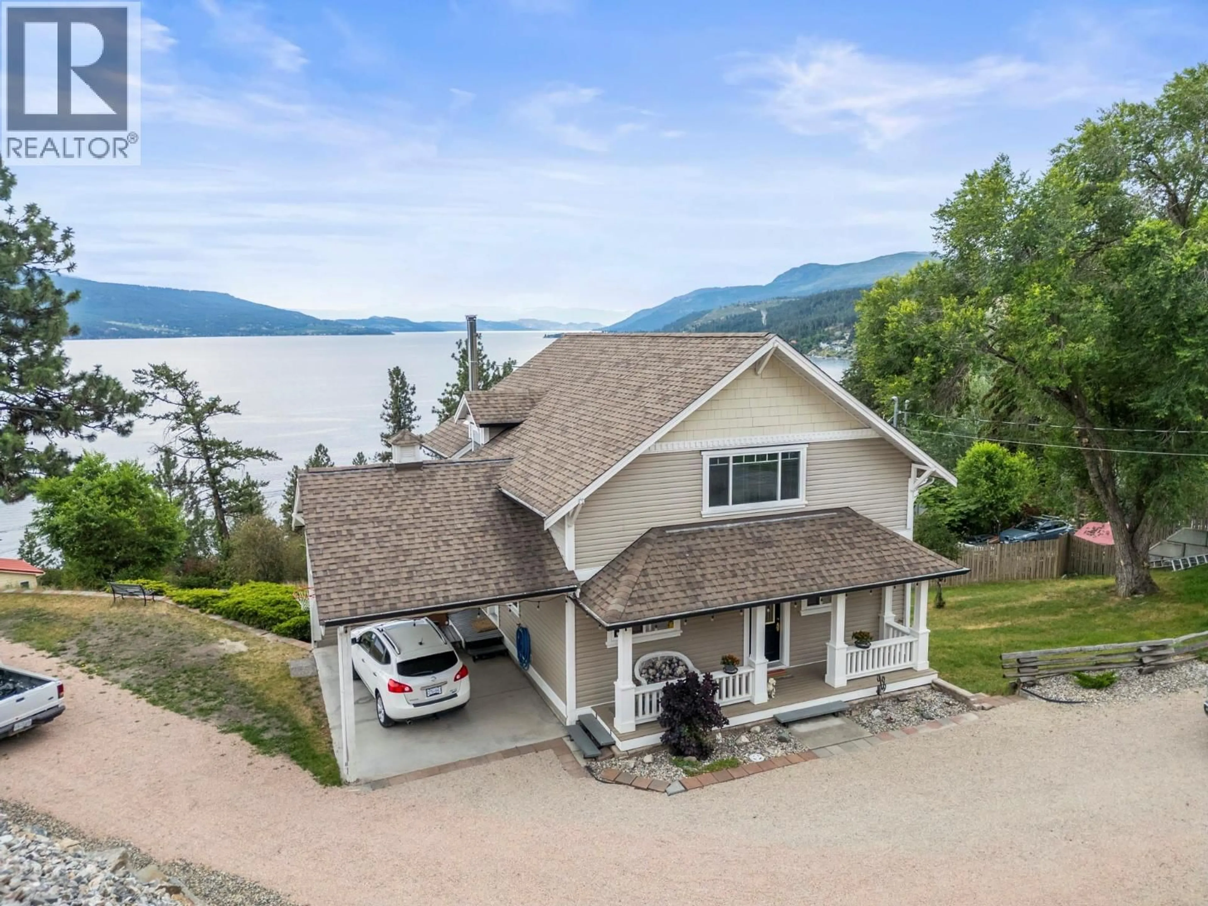 A pic from outside/outdoor area/front of a property/back of a property/a pic from drone, water/lake/river/ocean view for 367 KILLARNEY WAY, Vernon British Columbia V1H2C5