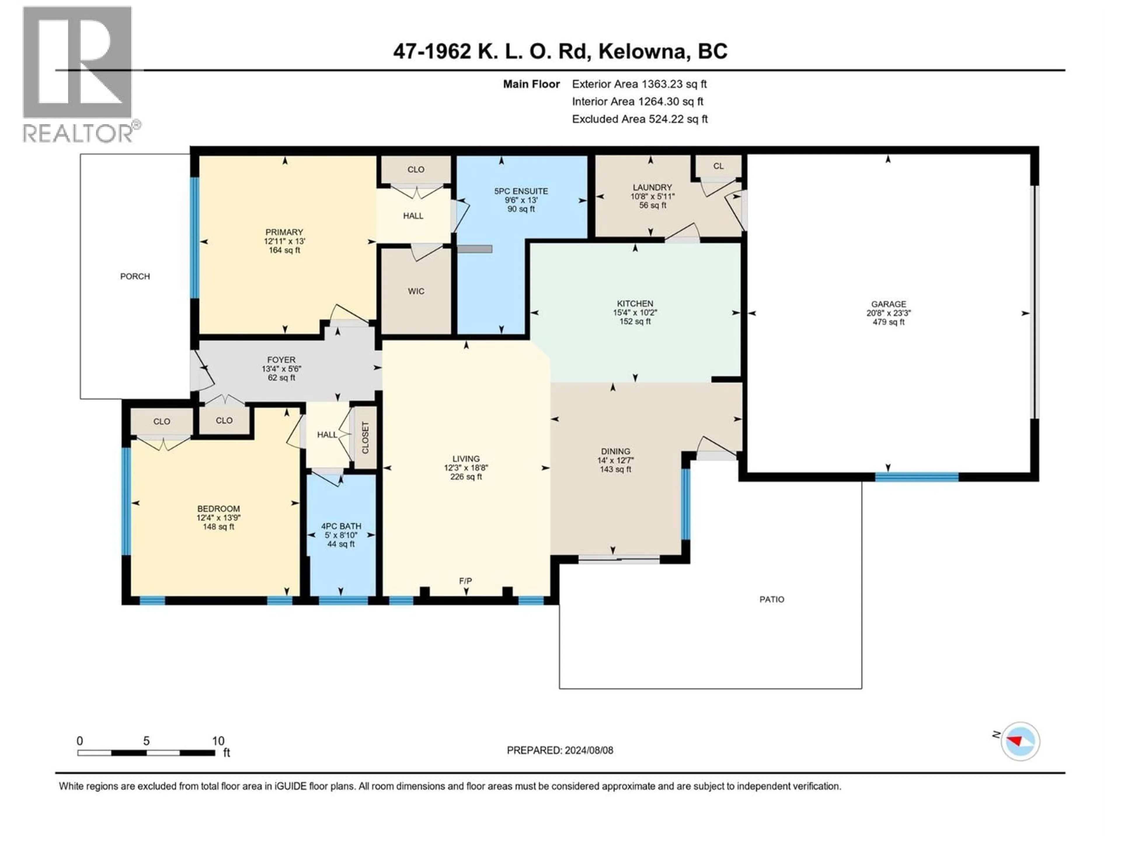 Floor plan for 47 - 1960 KLO ROAD, Kelowna British Columbia V1W5L2