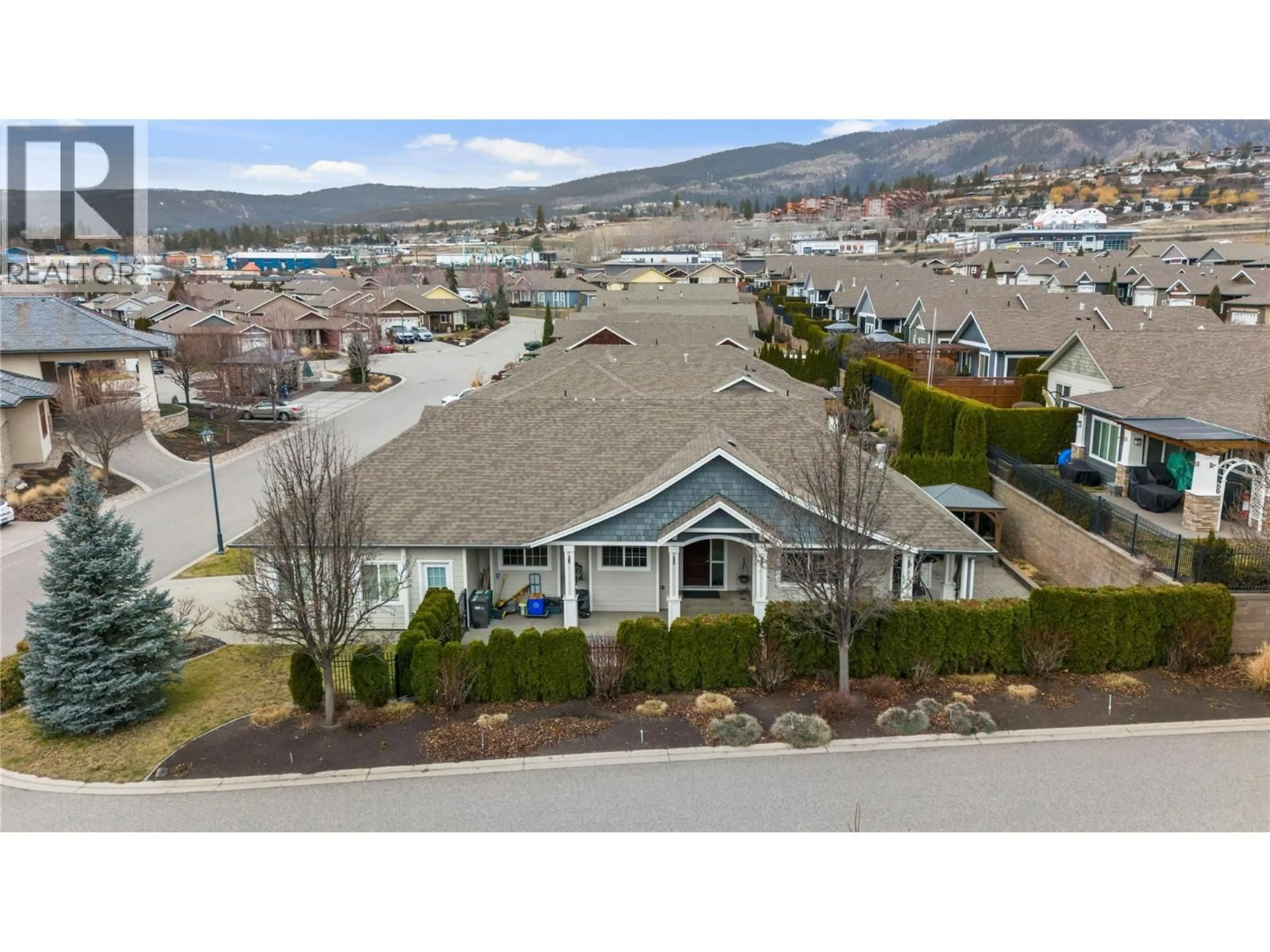 A pic from outside/outdoor area/front of a property/back of a property/a pic from drone, mountain view for 3414 KINGFISHER ROAD, West Kelowna British Columbia V4T3A5
