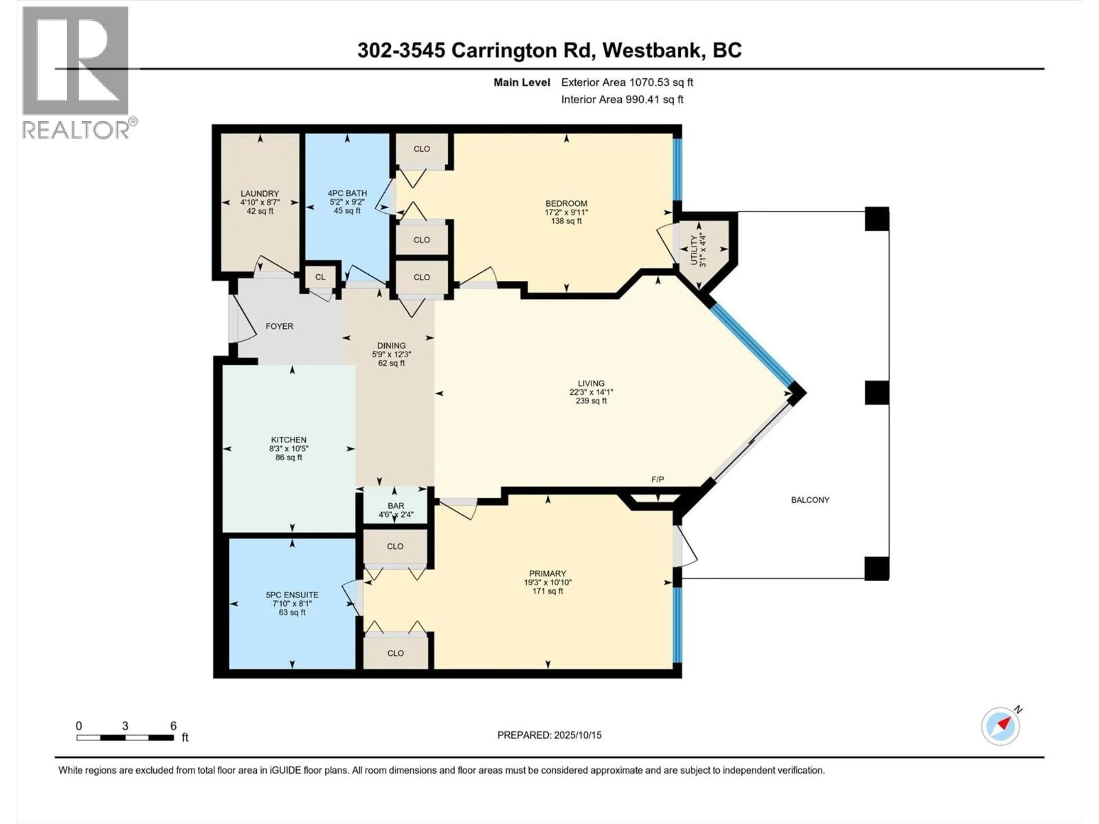 Floor plan for 302 - 3545 CARRINGTON ROAD, West Kelowna British Columbia V4T3A1