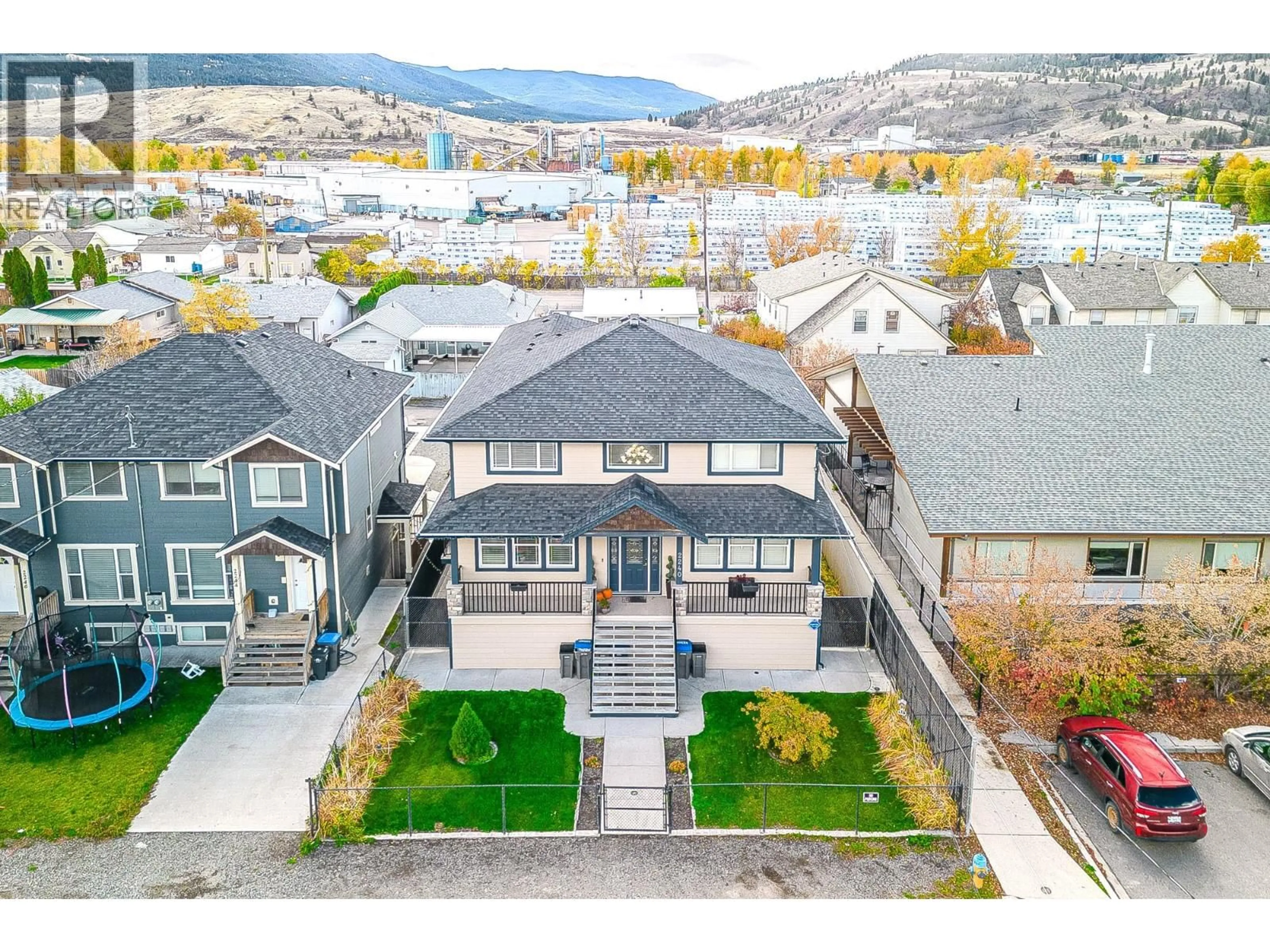 A pic from outside/outdoor area/front of a property/back of a property/a pic from drone, mountain view for 2240 JACKSON AVENUE, Merritt British Columbia V1K1B8