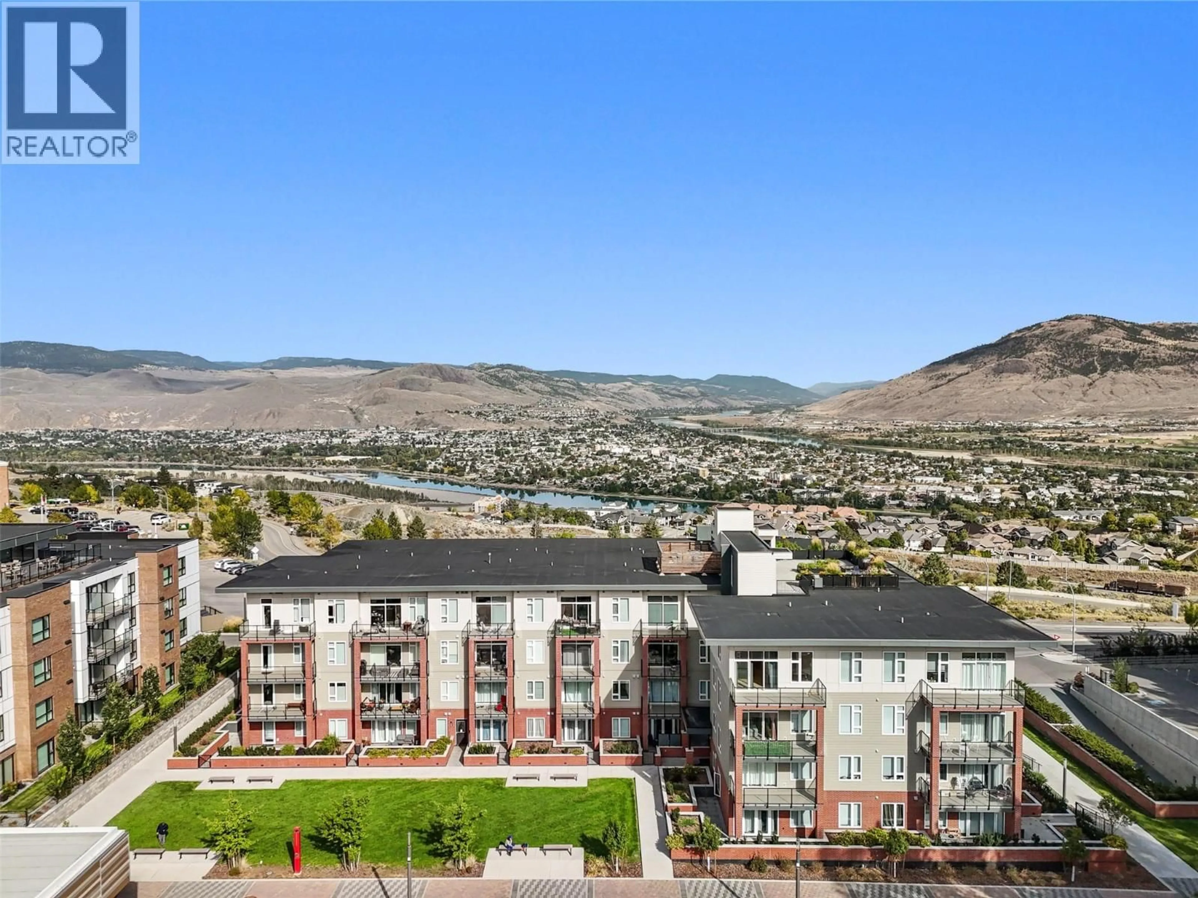 A pic from outside/outdoor area/front of a property/back of a property/a pic from drone, mountain view for 308 - 885 UNIVERSITY DRIVE, Kamloops British Columbia V2C0K2