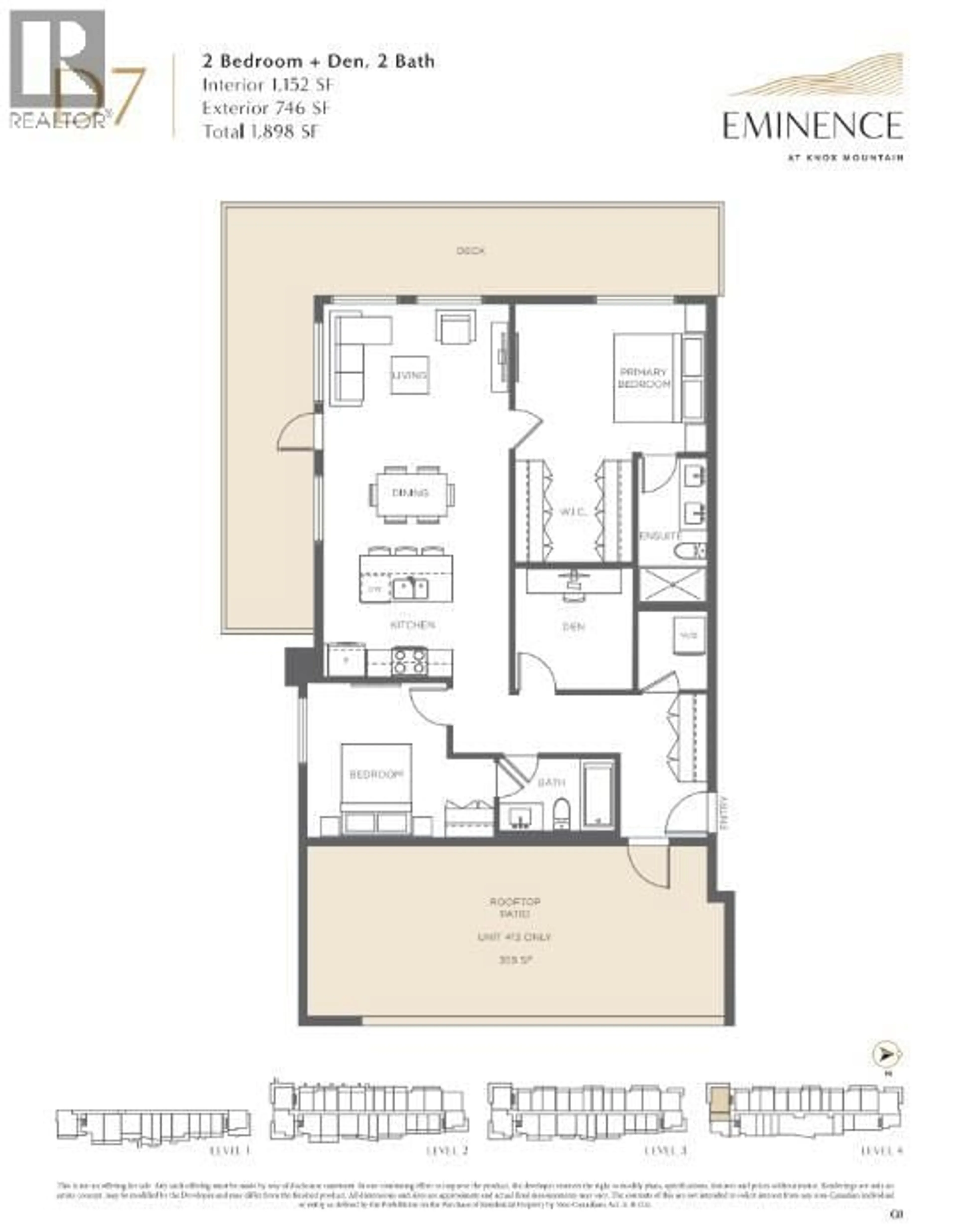 Floor plan for 413 - 630 BOYNTON PLACE, Kelowna British Columbia V1V3B8