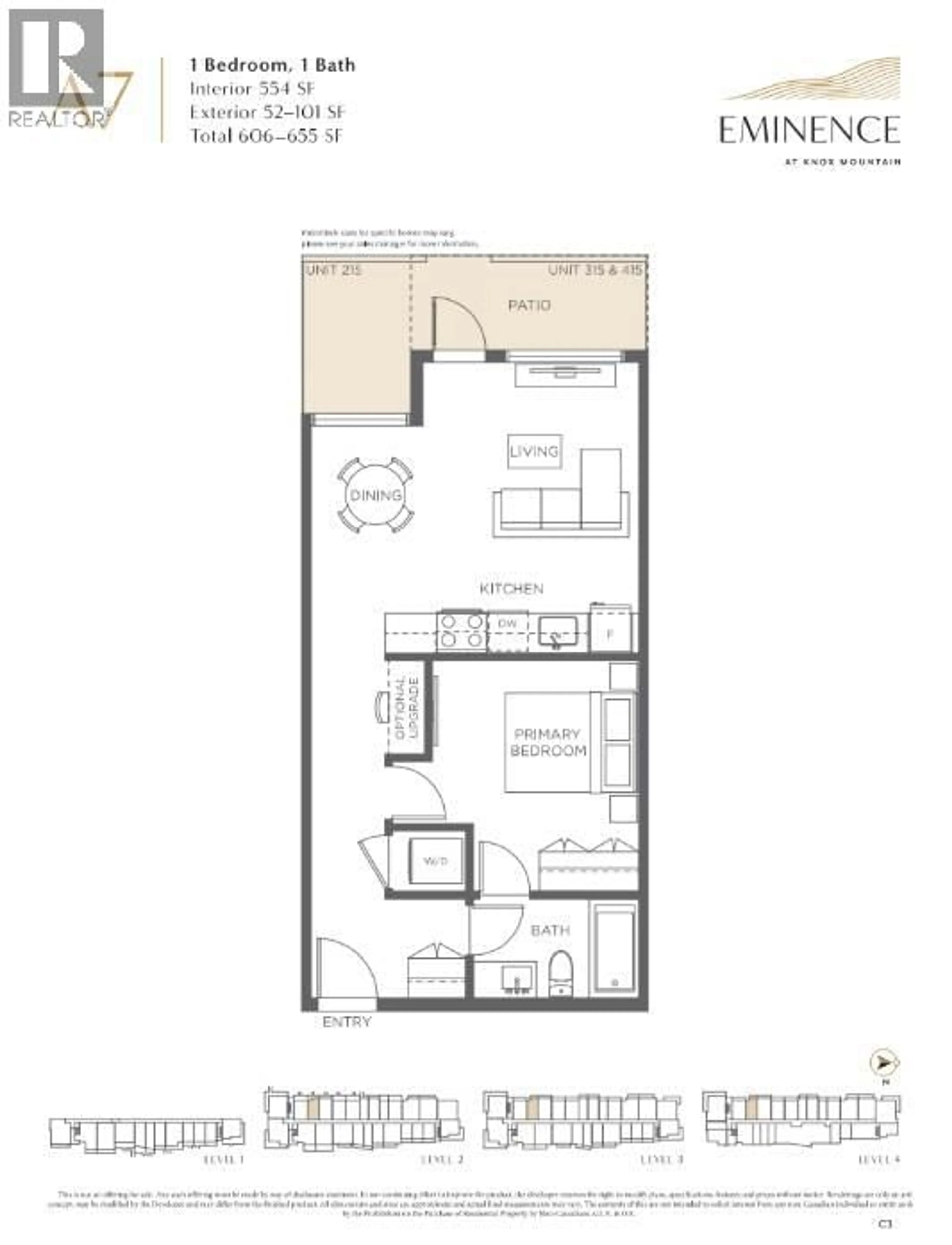 Floor plan for 415 - 630 BOYNTON PLACE, Kelowna British Columbia V1V3B8