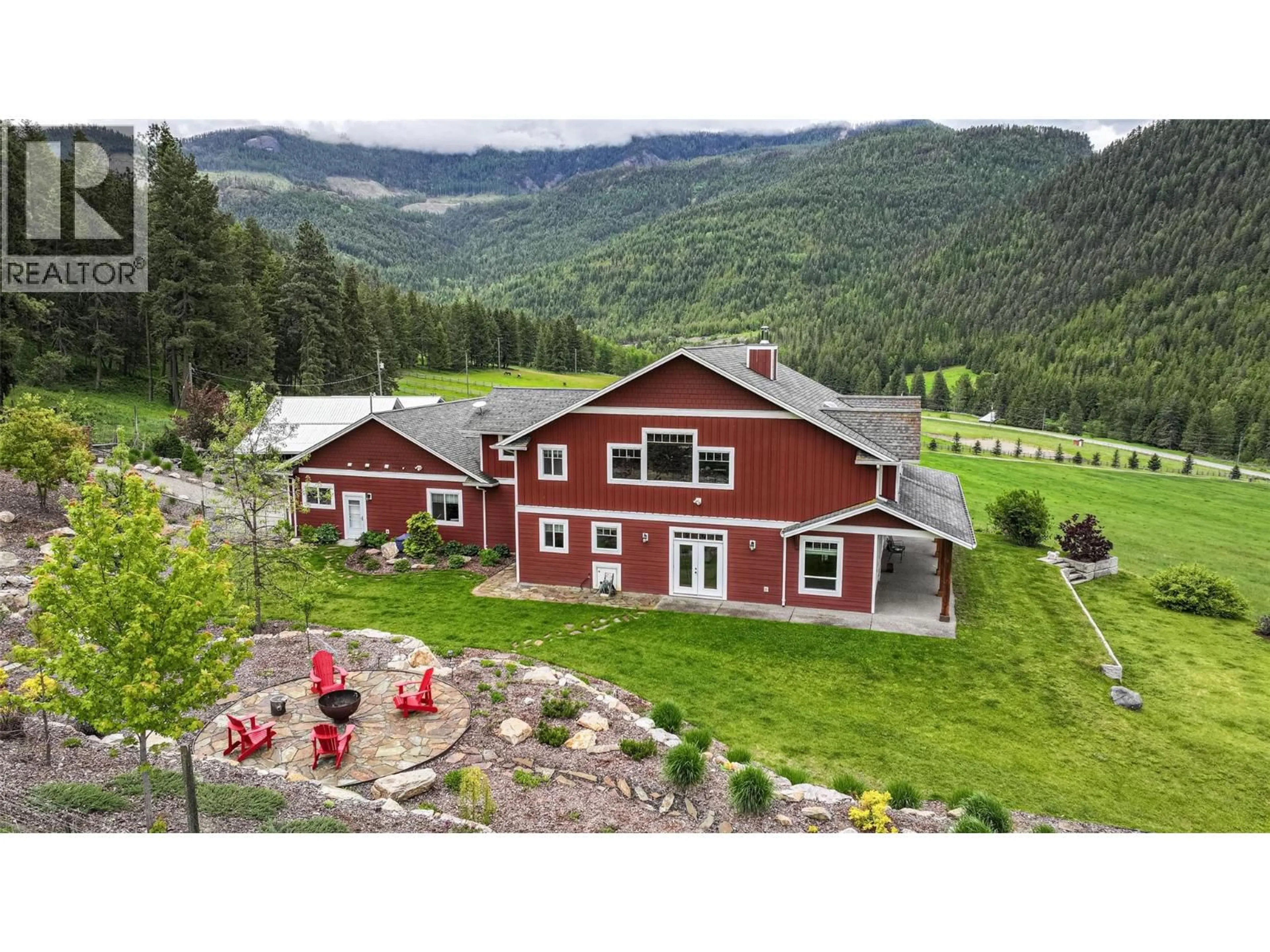 A pic from outside/outdoor area/front of a property/back of a property/a pic from drone, mountain view for 705 CREIGHTON VALLEY ROAD, Lumby British Columbia V0E2G1