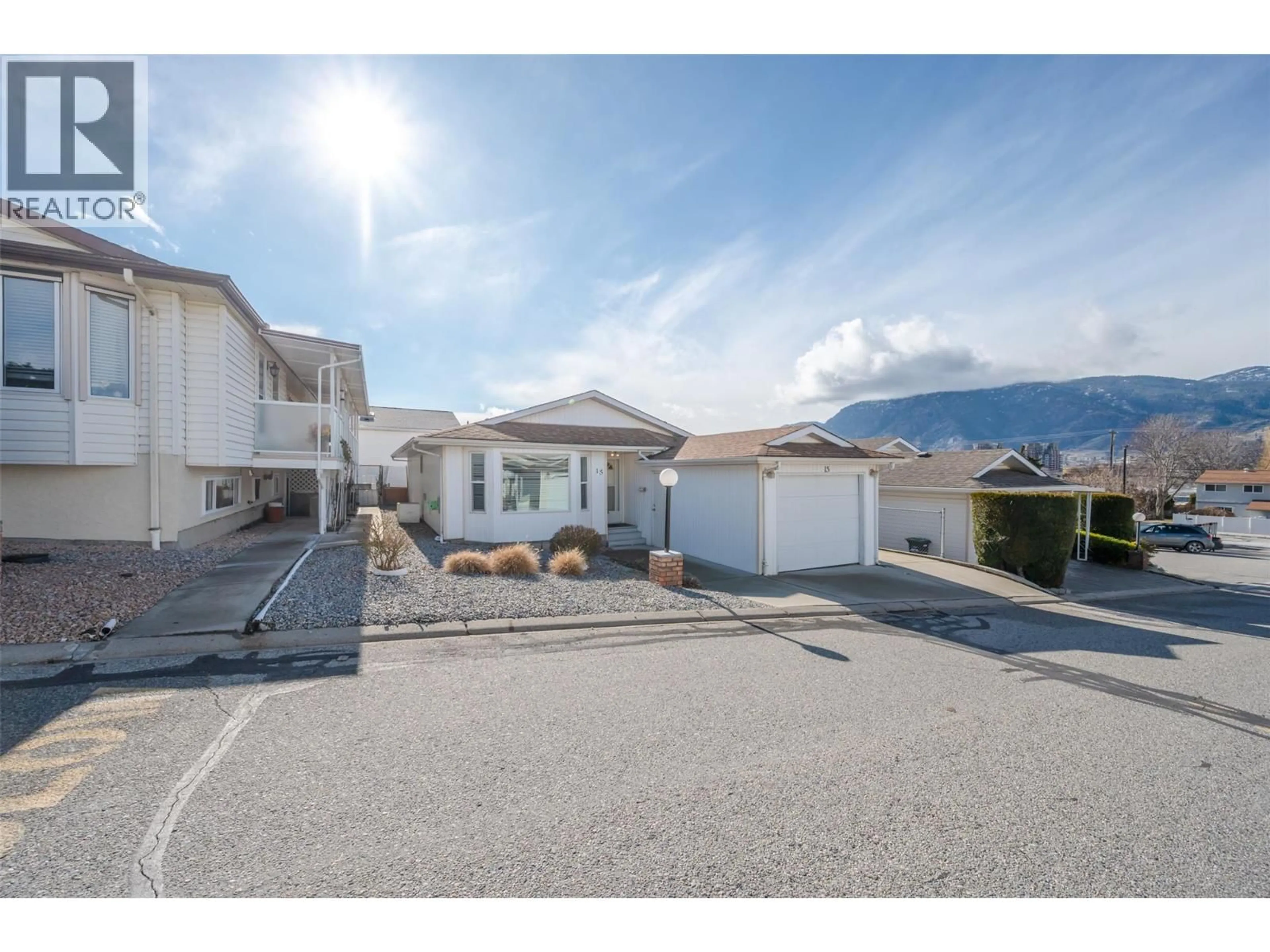 A pic from outside/outdoor area/front of a property/back of a property/a pic from drone, mountain view for 15 - 3096 SOUTH MAIN STREET, Penticton British Columbia V2A8C1