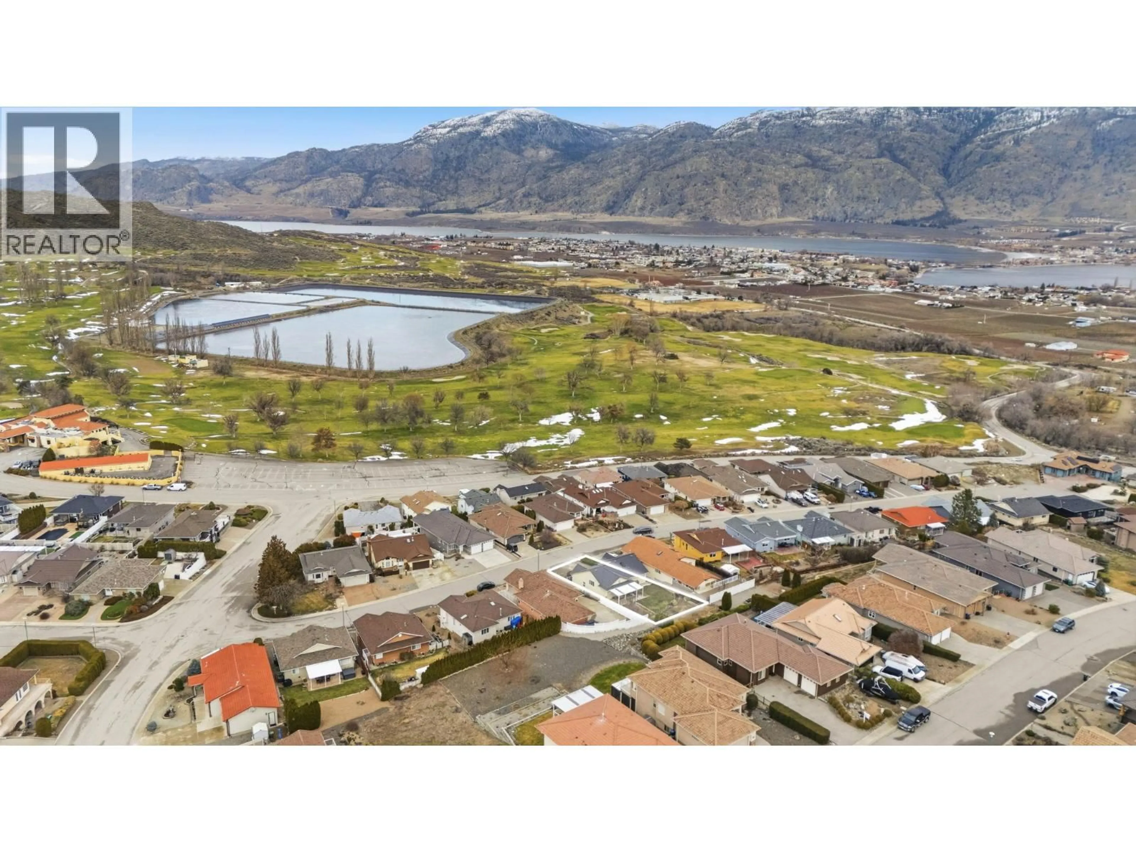 A pic from outside/outdoor area/front of a property/back of a property/a pic from drone, water/lake/river/ocean view for 11908 QUAIL RIDGE PLACE, Osoyoos British Columbia V0H1V4