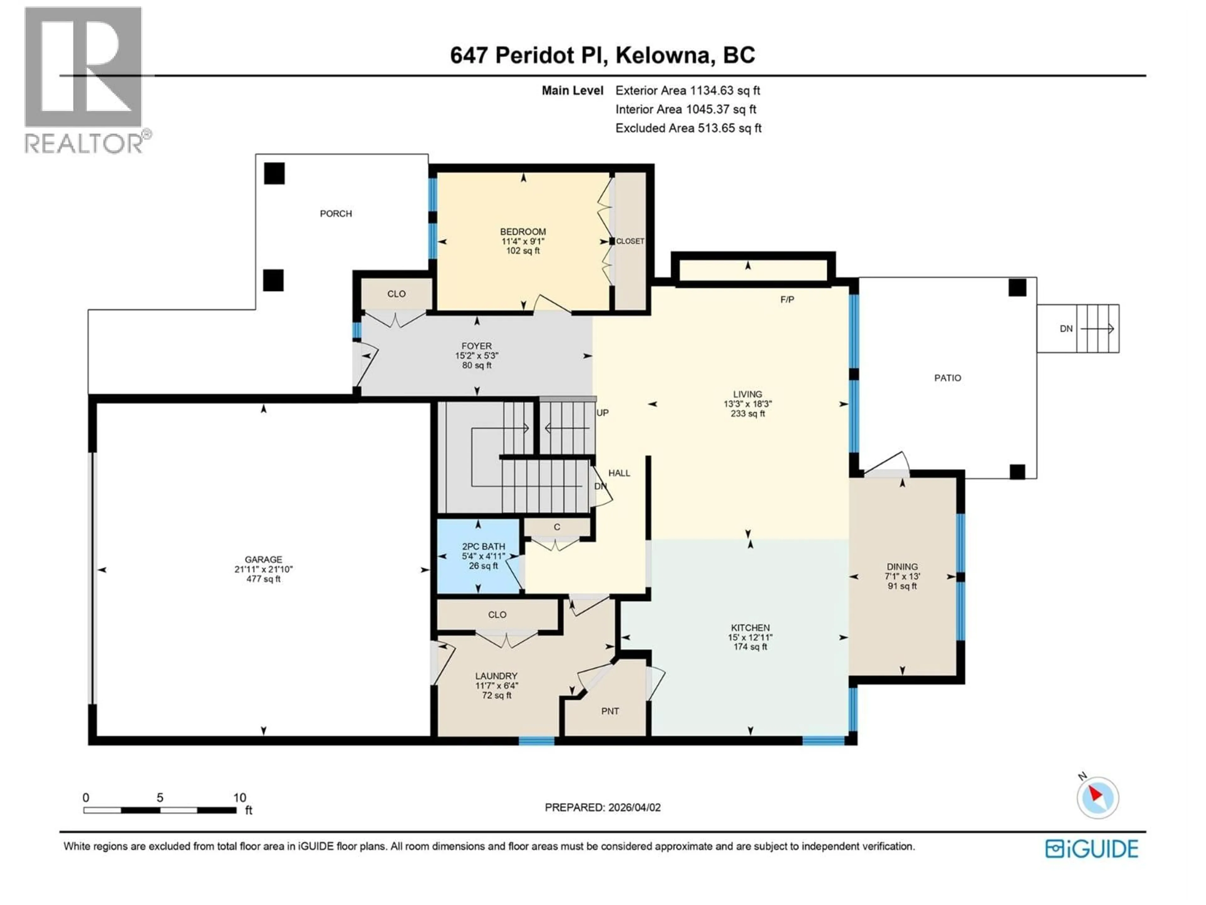 Floor plan for 647 PERIDOT PLACE, Kelowna British Columbia V1W5E7