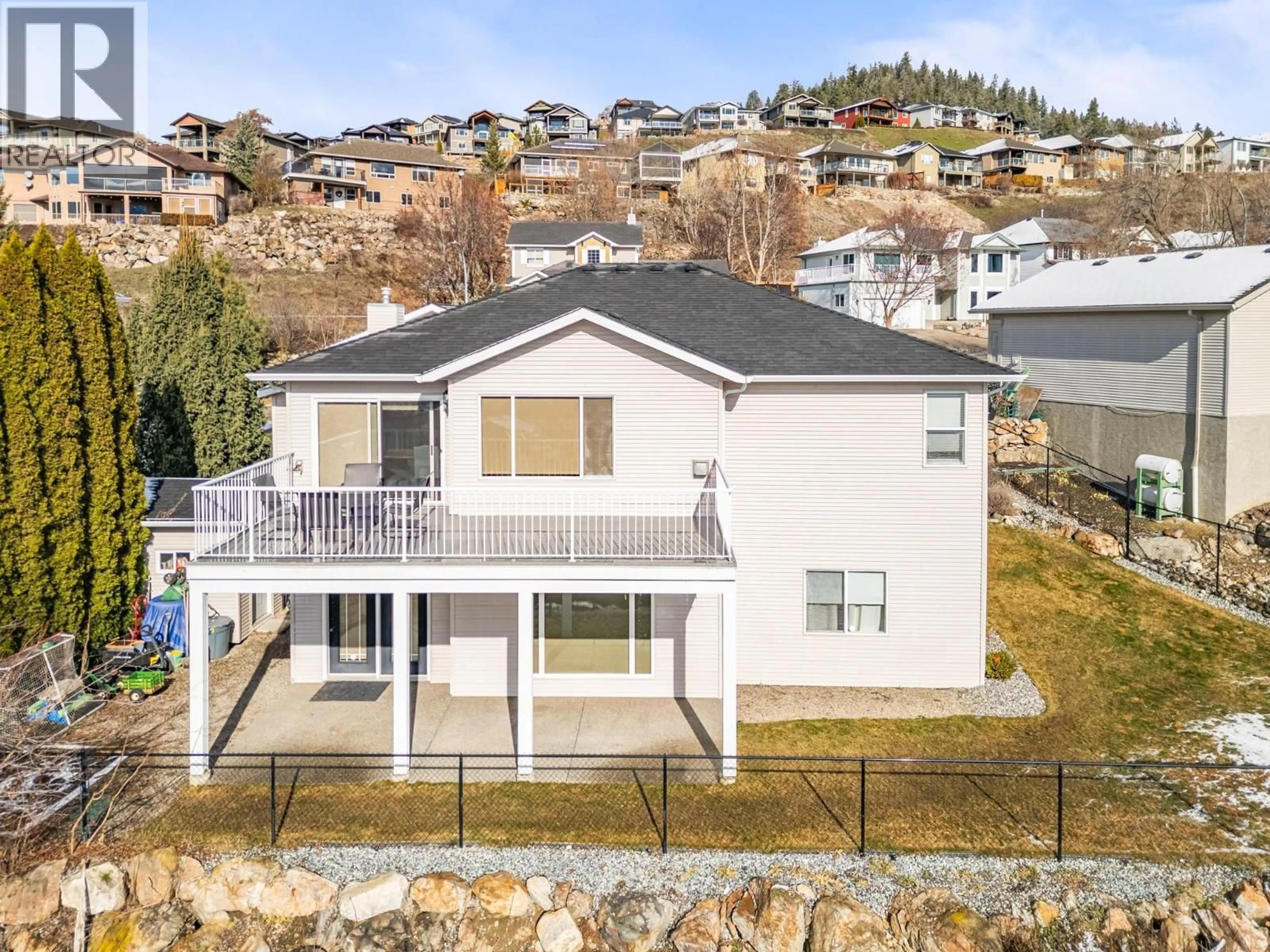 A pic from outside/outdoor area/front of a property/back of a property/a pic from drone, unknown for 7044 NAKISKA DRIVE, Vernon British Columbia V1B3M5