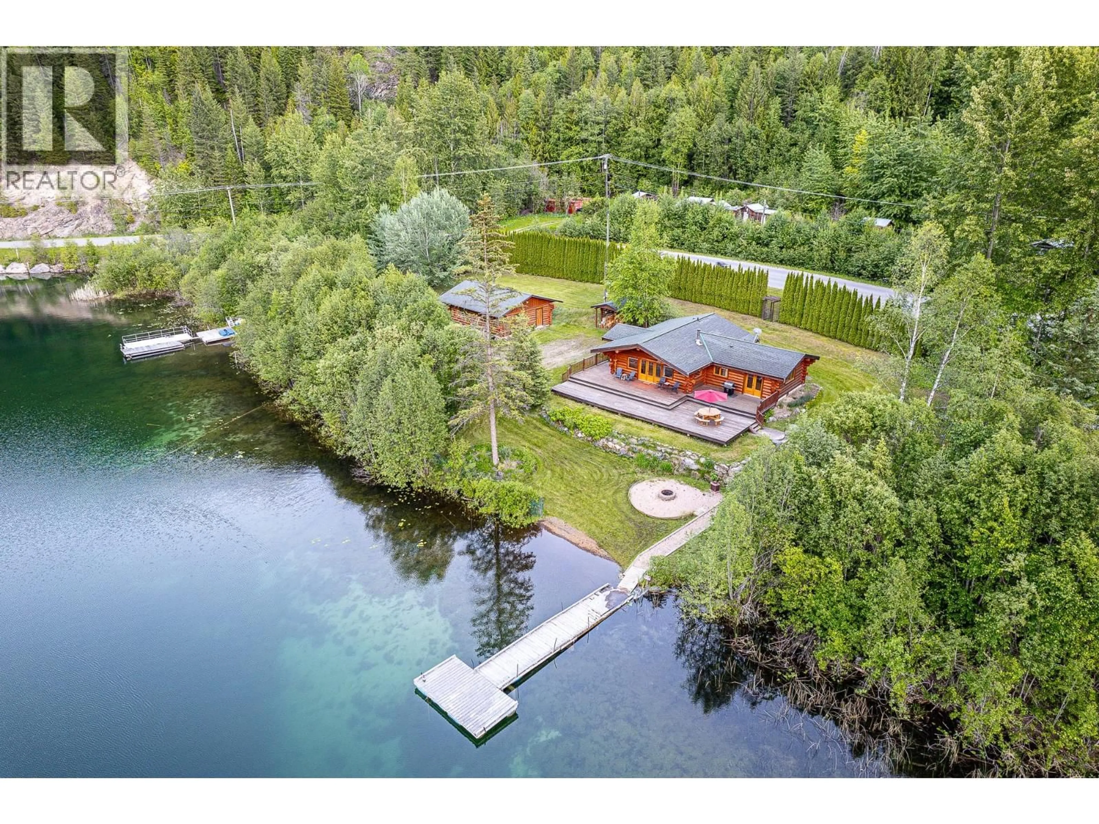 A pic from outside/outdoor area/front of a property/back of a property/a pic from drone, water/lake/river/ocean view for 1860 AGATE BAY ROAD, Barriere British Columbia V0E2E0