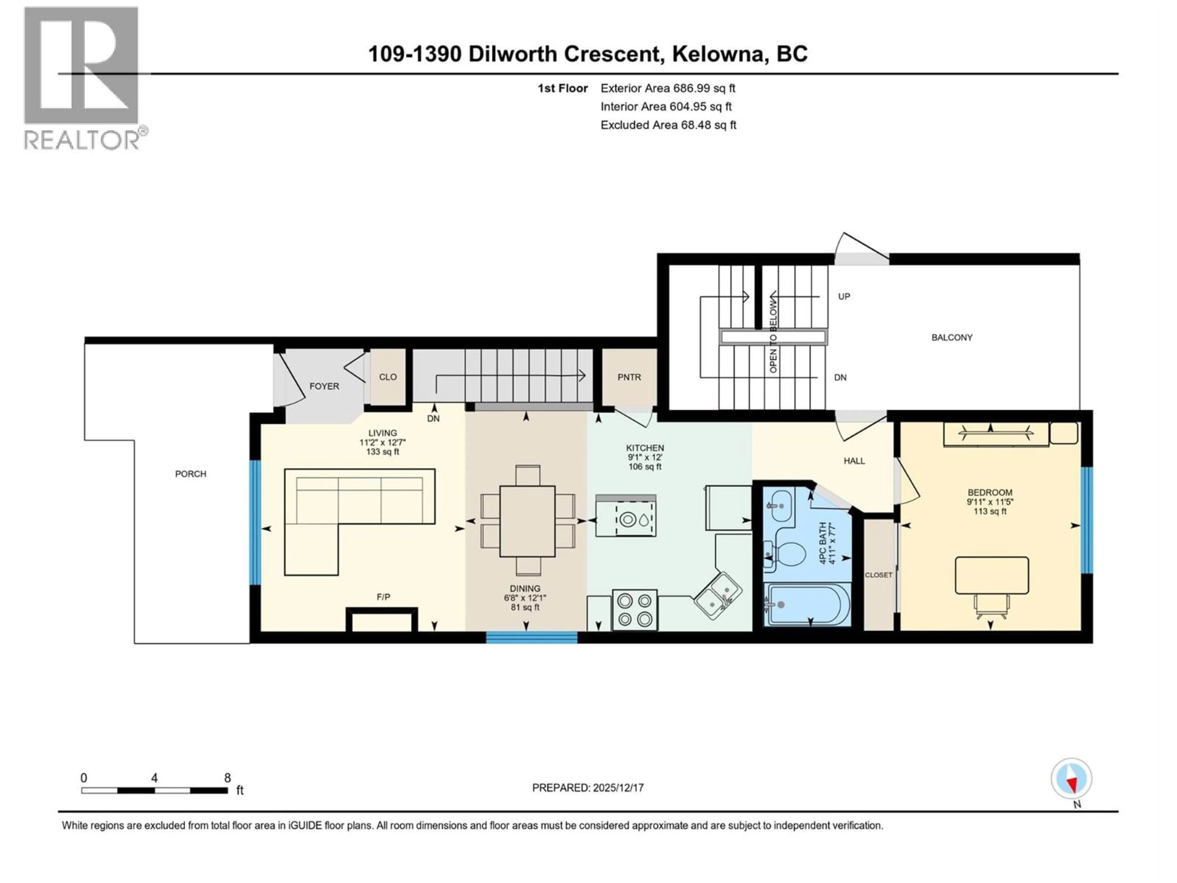 Floor plan for 109 - 1390 DILWORTH CRESCENT, Kelowna British Columbia V1Y4M5