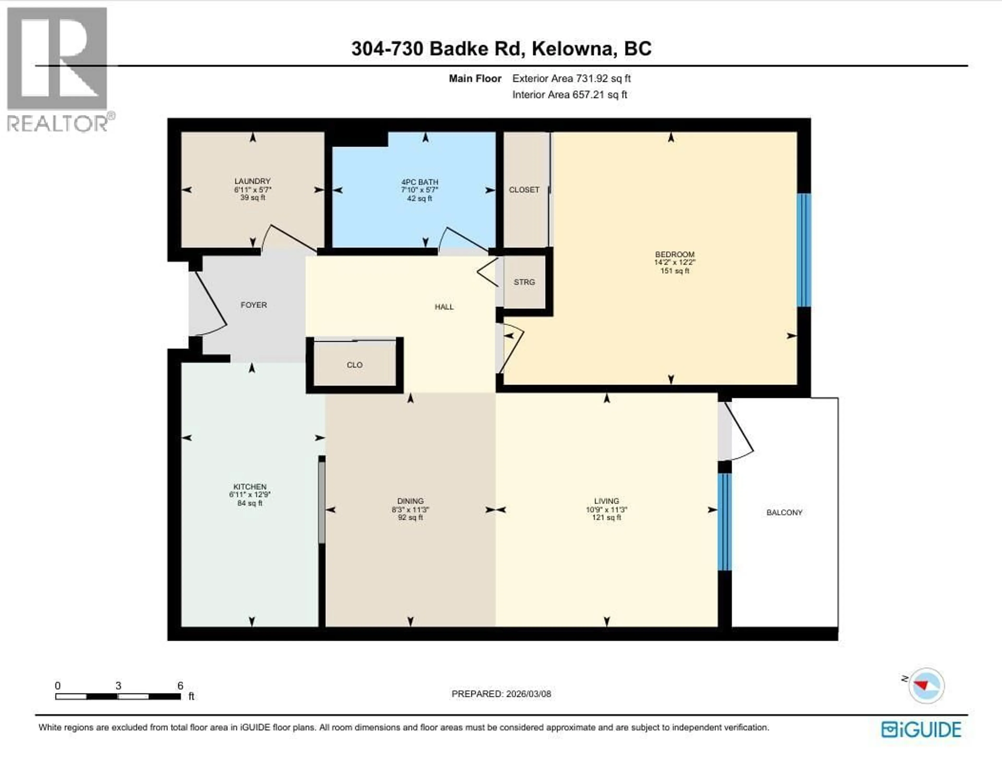 Floor plan for 302 - 730 BADKE ROAD, Kelowna British Columbia V1X6G9