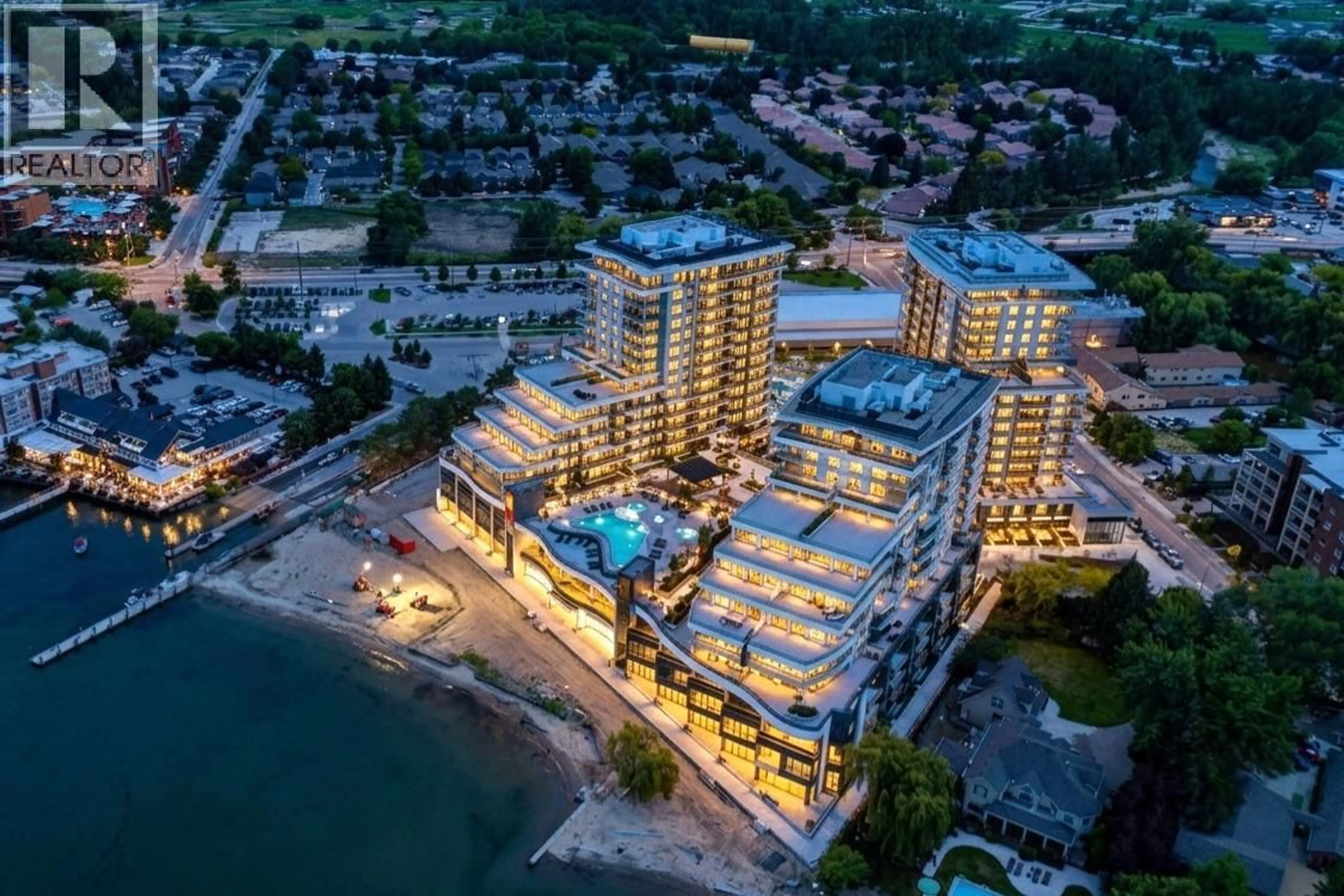 A pic from outside/outdoor area/front of a property/back of a property/a pic from drone, water/lake/river/ocean view for PH3 - 3699 CAPOZZI ROAD, Kelowna British Columbia V1W0G3
