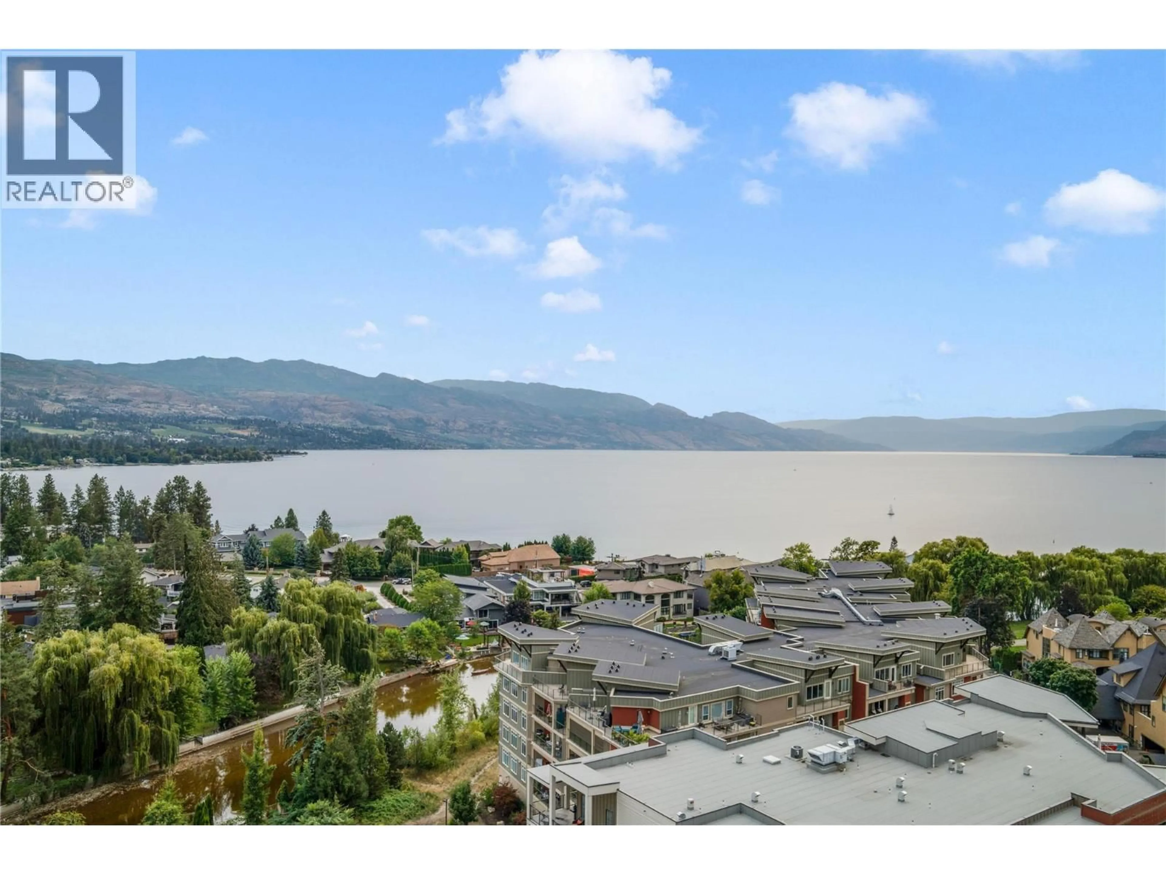 A pic from outside/outdoor area/front of a property/back of a property/a pic from drone, water/lake/river/ocean view for PH3 - 3699 CAPOZZI ROAD, Kelowna British Columbia V1W0G3