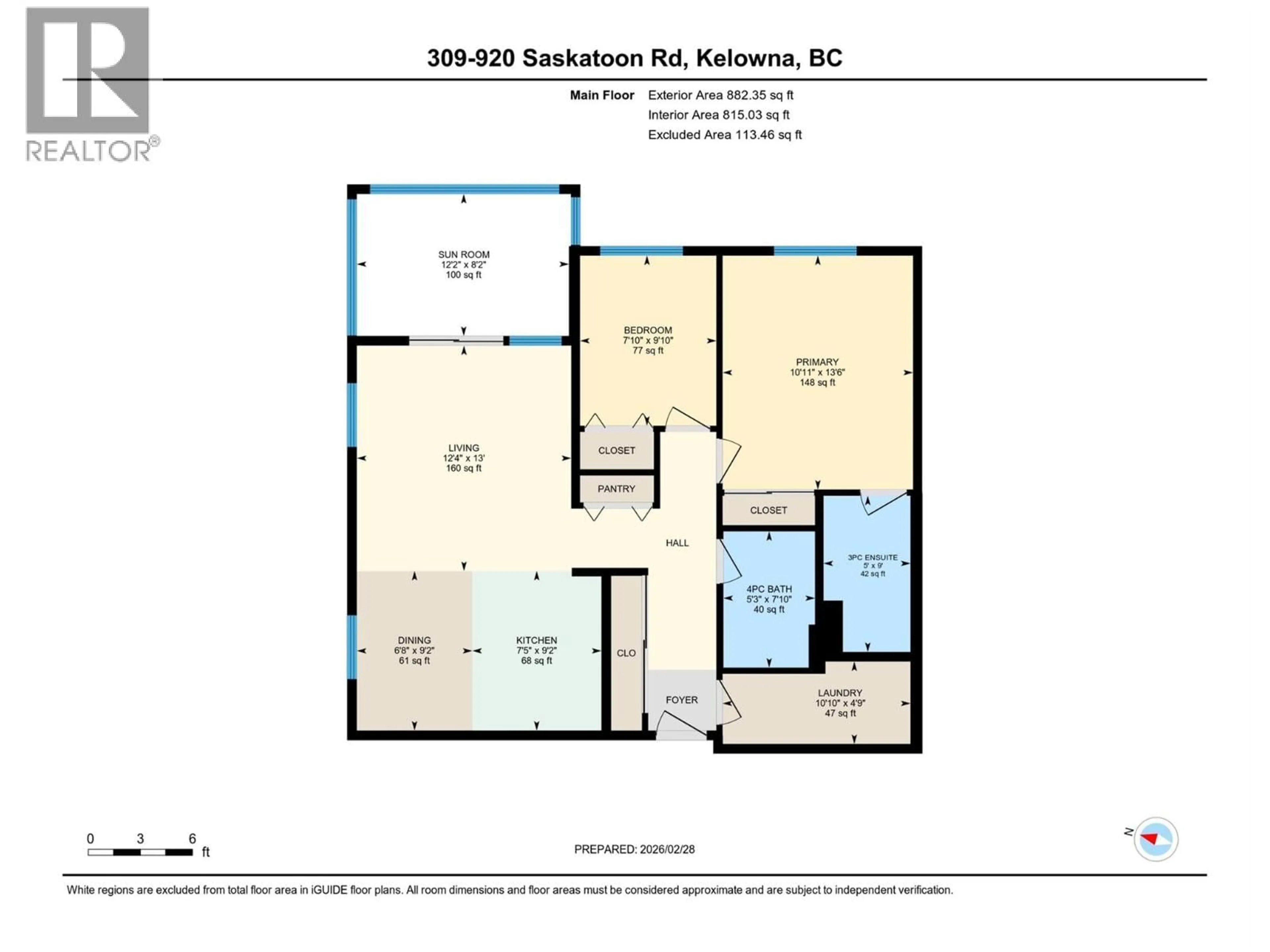 Floor plan for 309 - 920 SASKATOON ROAD, Kelowna British Columbia V1X7P8
