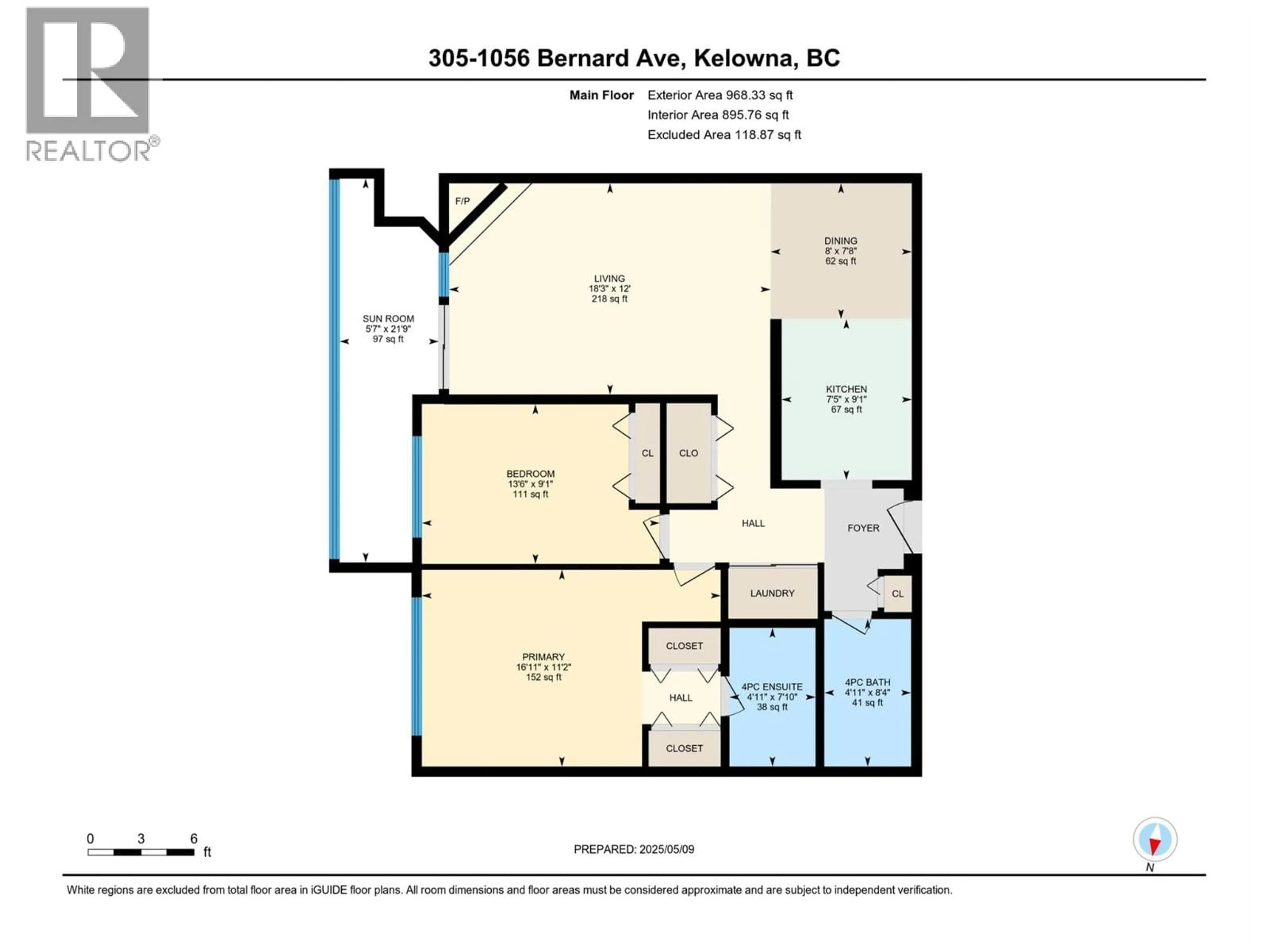 Floor plan for 305 - 1056 BERNARD AVENUE, Kelowna British Columbia V1Y8L7