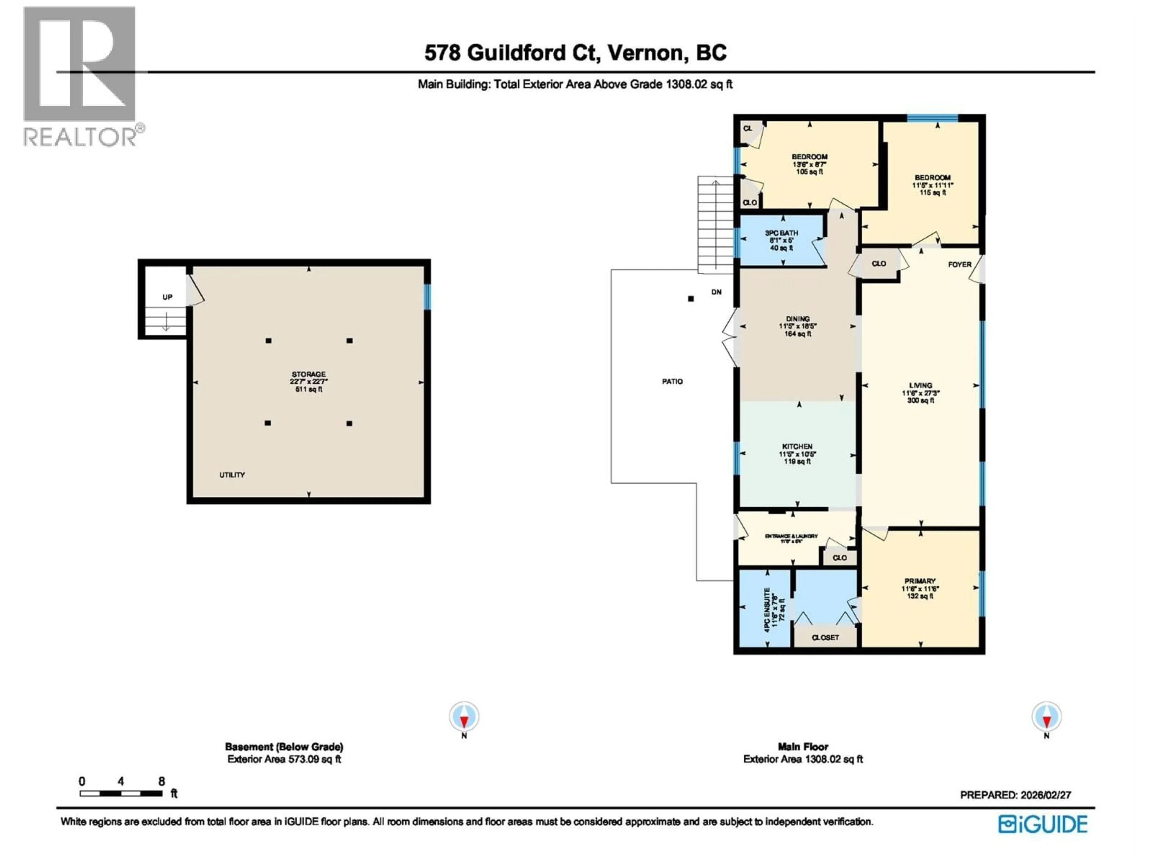Floor plan for 578 GUILDFORD COURT, Vernon British Columbia V1B2E3