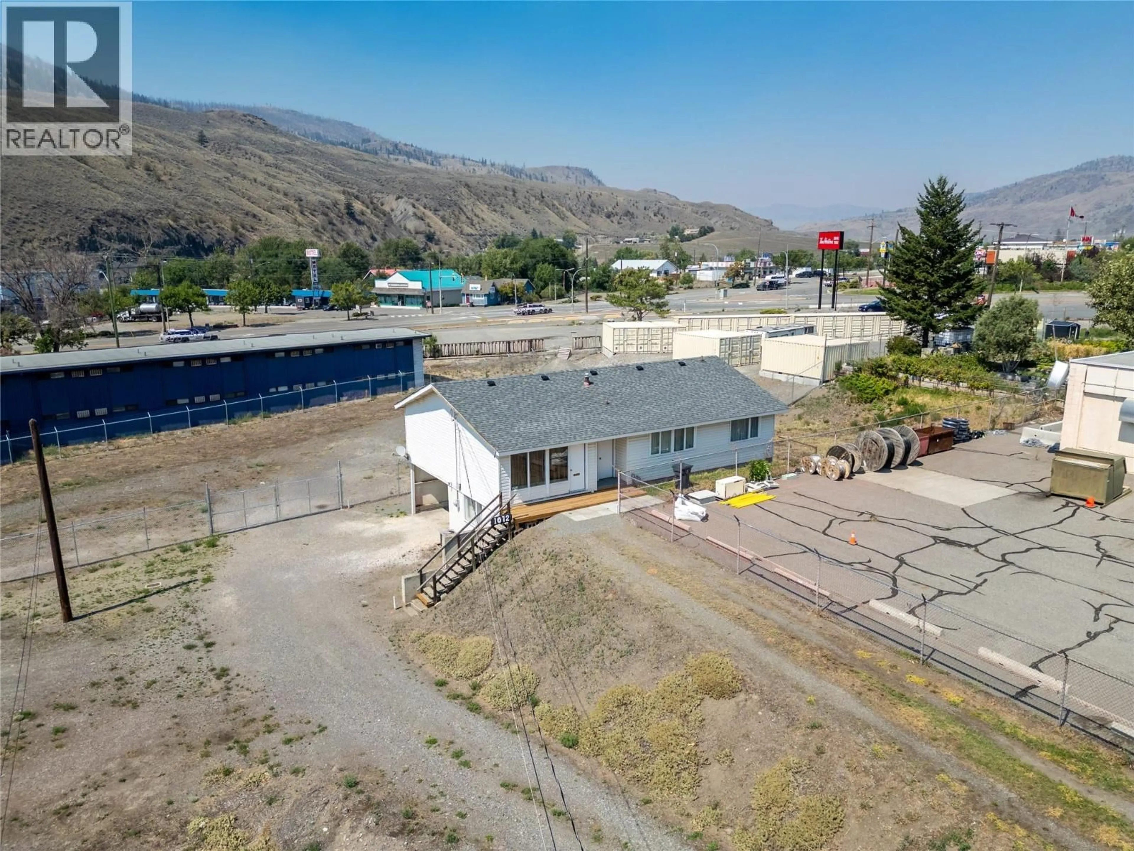 A pic from outside/outdoor area/front of a property/back of a property/a pic from drone, mountain view for 1072 COLLINS ROAD, Cache Creek British Columbia V0K1H0