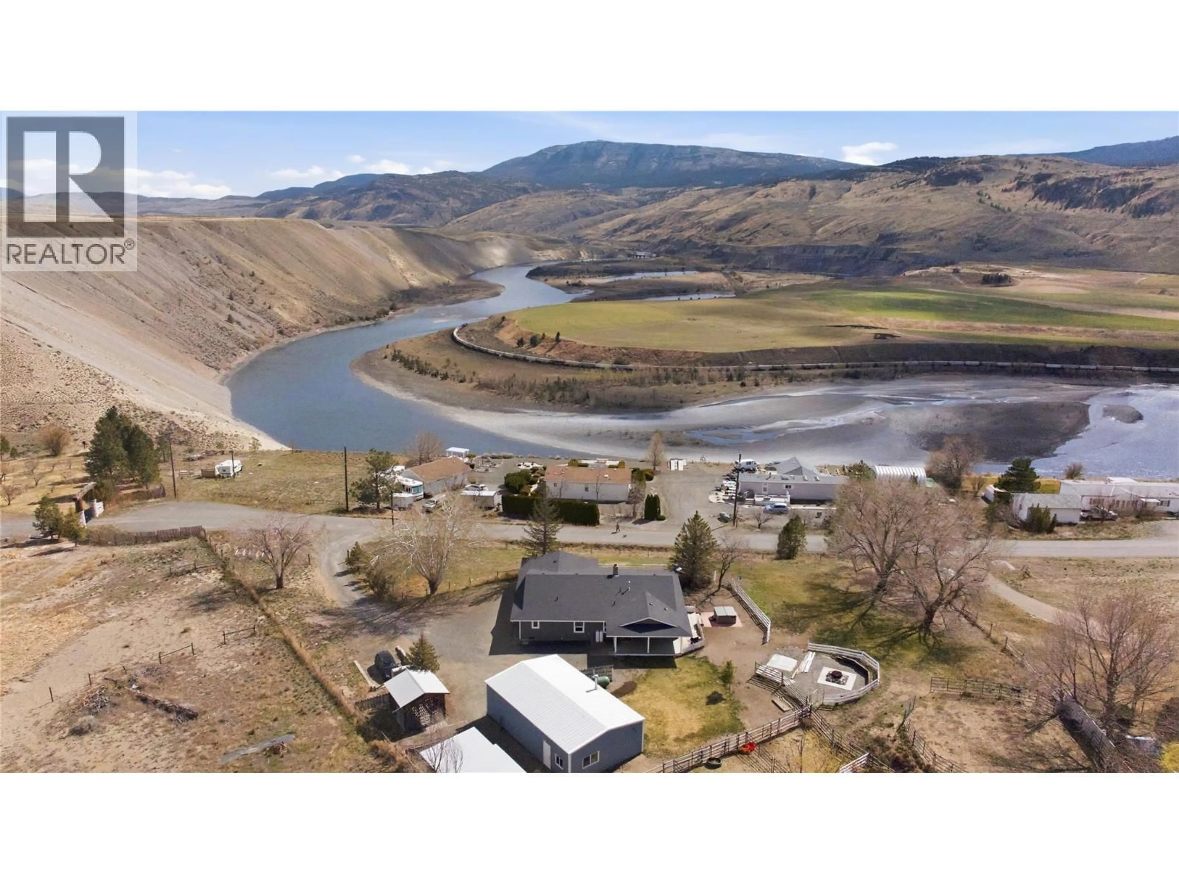 A pic from outside/outdoor area/front of a property/back of a property/a pic from drone, water/lake/river/ocean view for 6857 VALLEY ROAD, Kamloops British Columbia V0K2P0