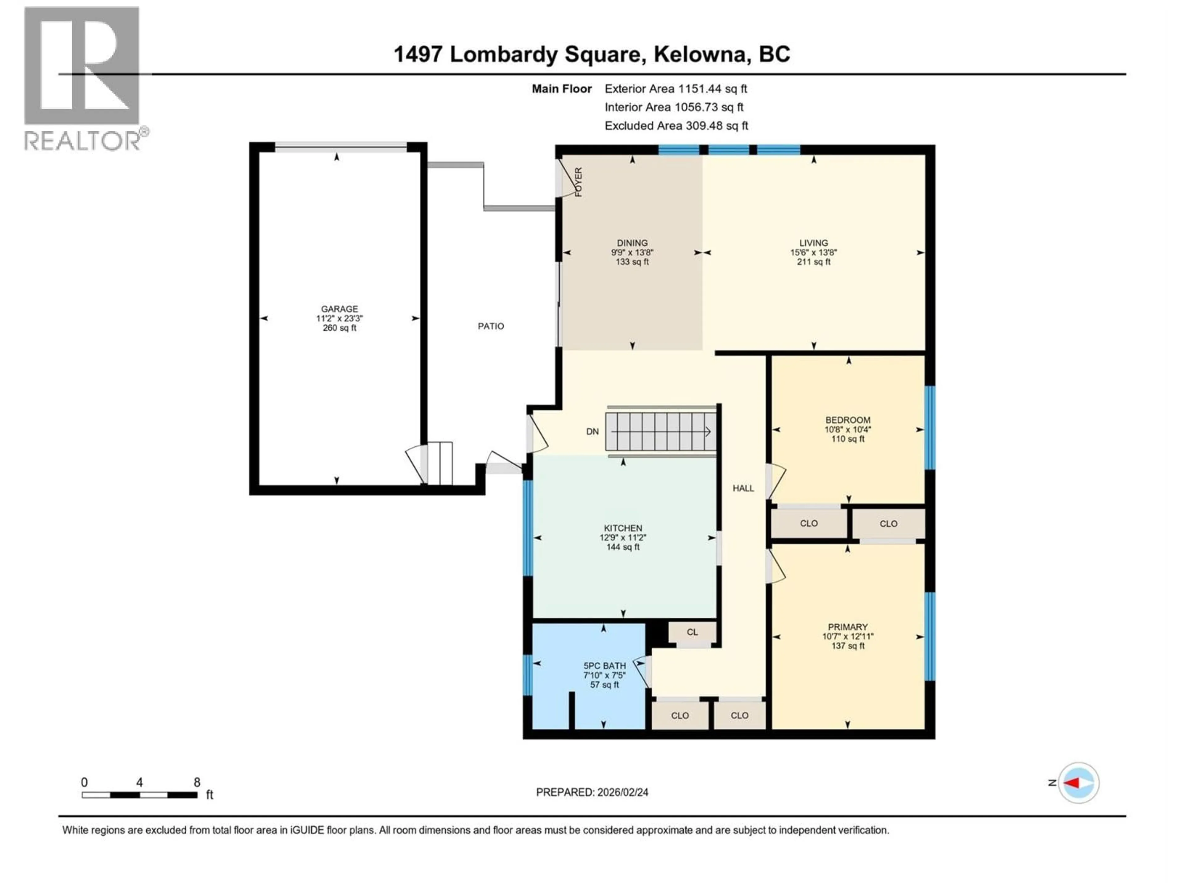 Floor plan for 1497 LOMBARDY SQUARE, Kelowna British Columbia V1Y3S6