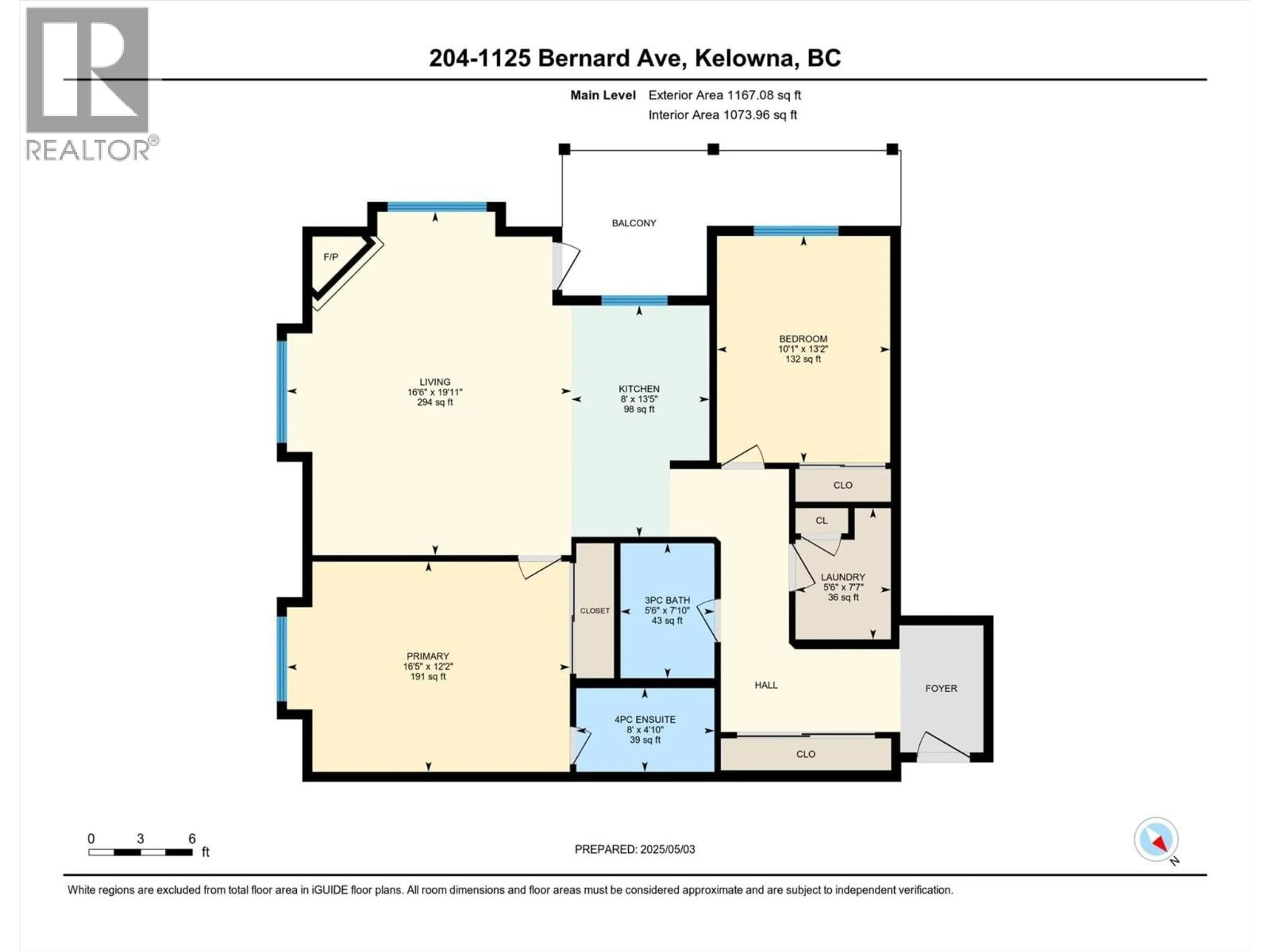 Floor plan for 204 - 1125 BERNARD AVENUE, Kelowna British Columbia V1Y6R3