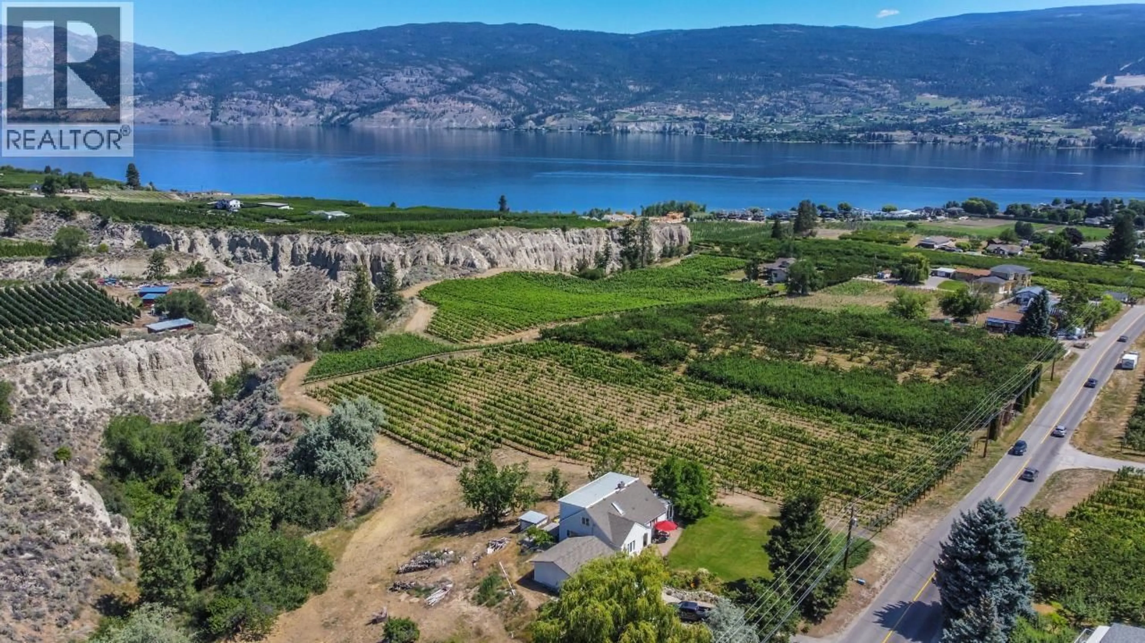 A pic from outside/outdoor area/front of a property/back of a property/a pic from drone, water/lake/river/ocean view for 4910 GARTRELL ROAD, Summerland British Columbia V0H1Z4