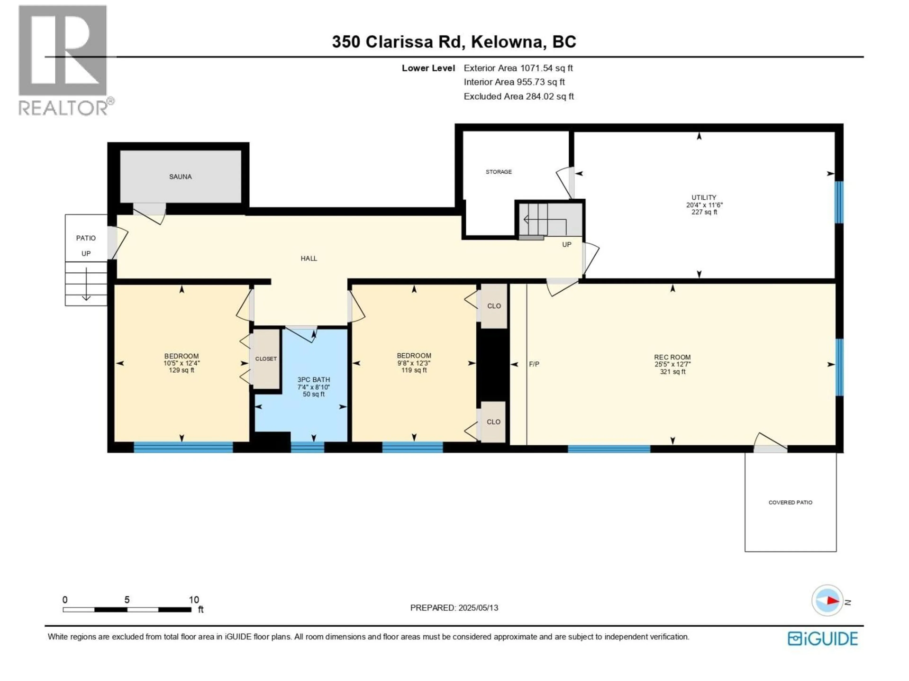 Floor plan for 350 CLARISSA ROAD, Kelowna British Columbia V1X1G8