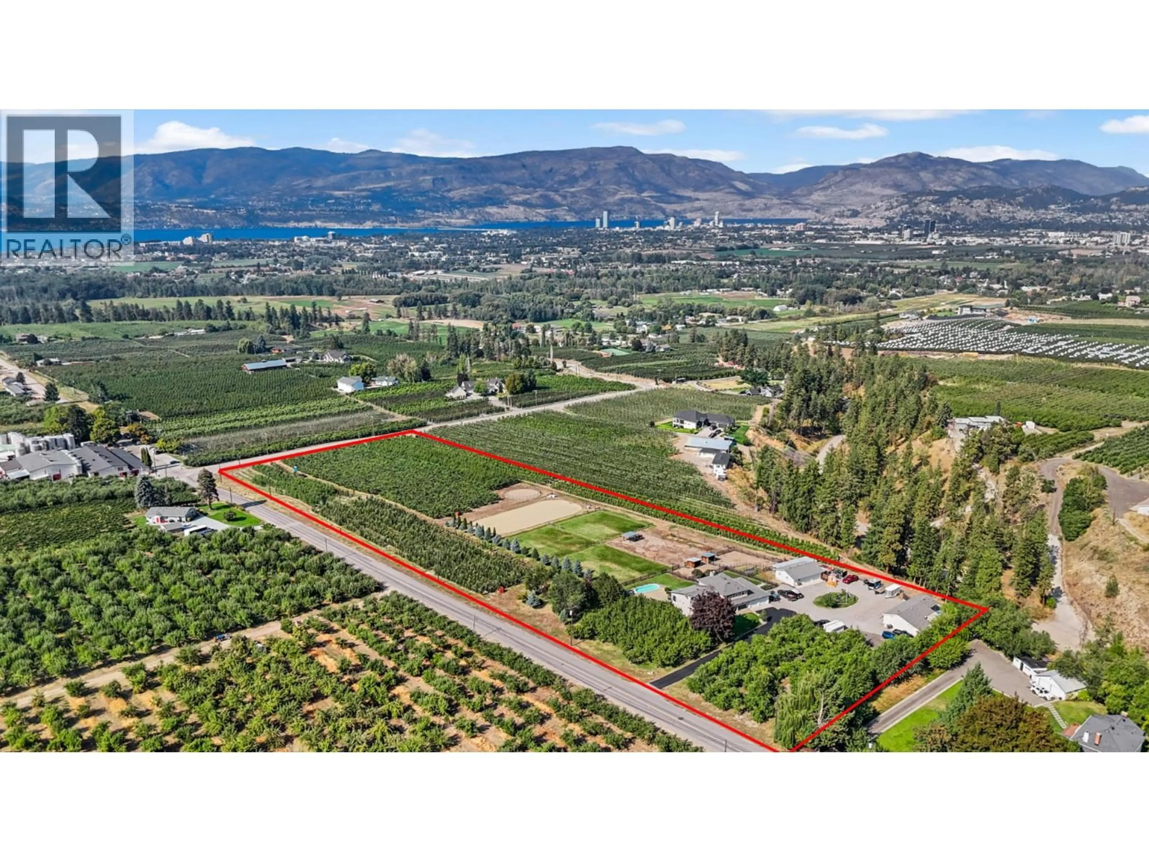 A pic from outside/outdoor area/front of a property/back of a property/a pic from drone, mountain view for 3769 SPIERS ROAD, Kelowna British Columbia V1W4B1