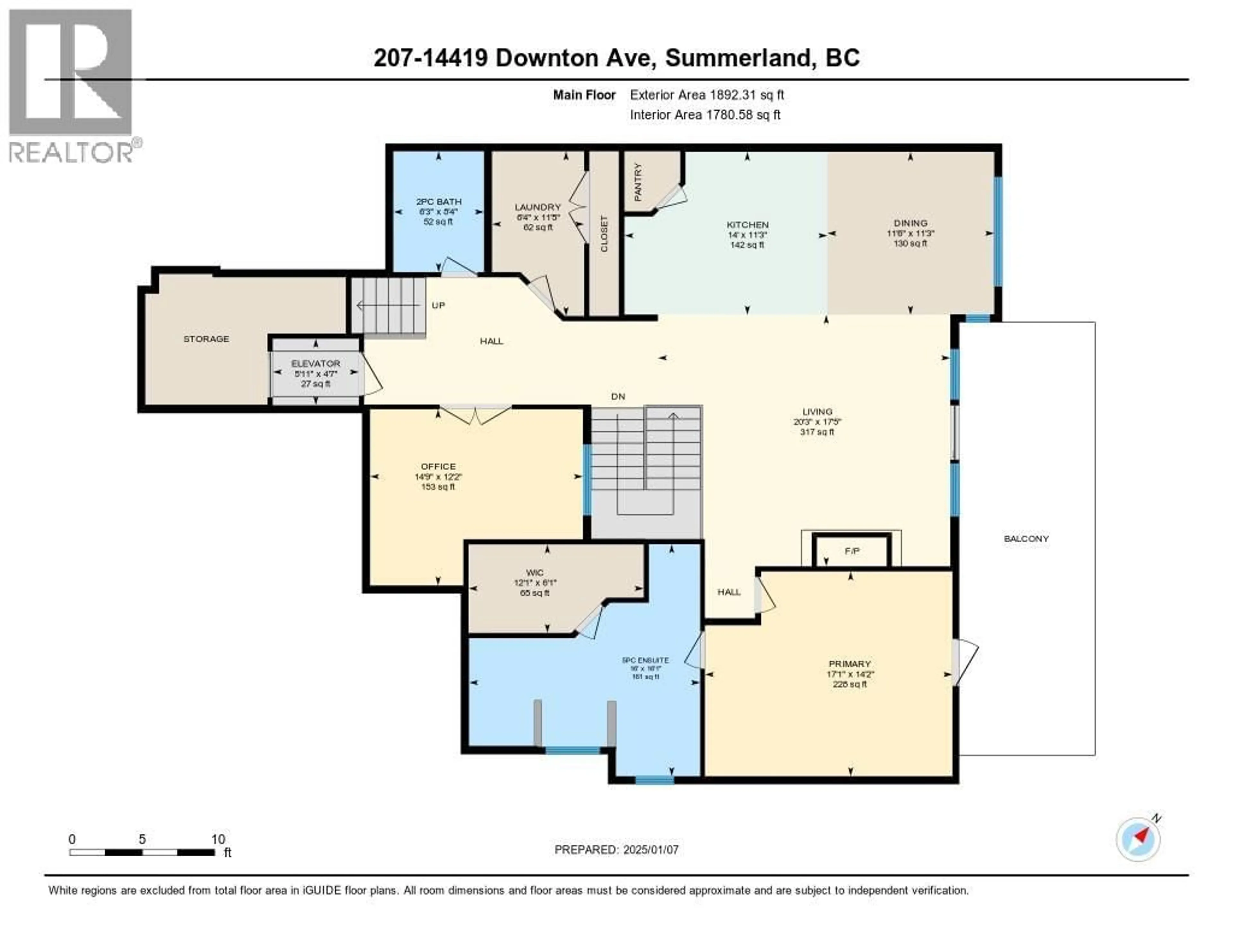 Floor plan for 207 - 14419 DOWNTON AVENUE, Summerland British Columbia V0H1Z1