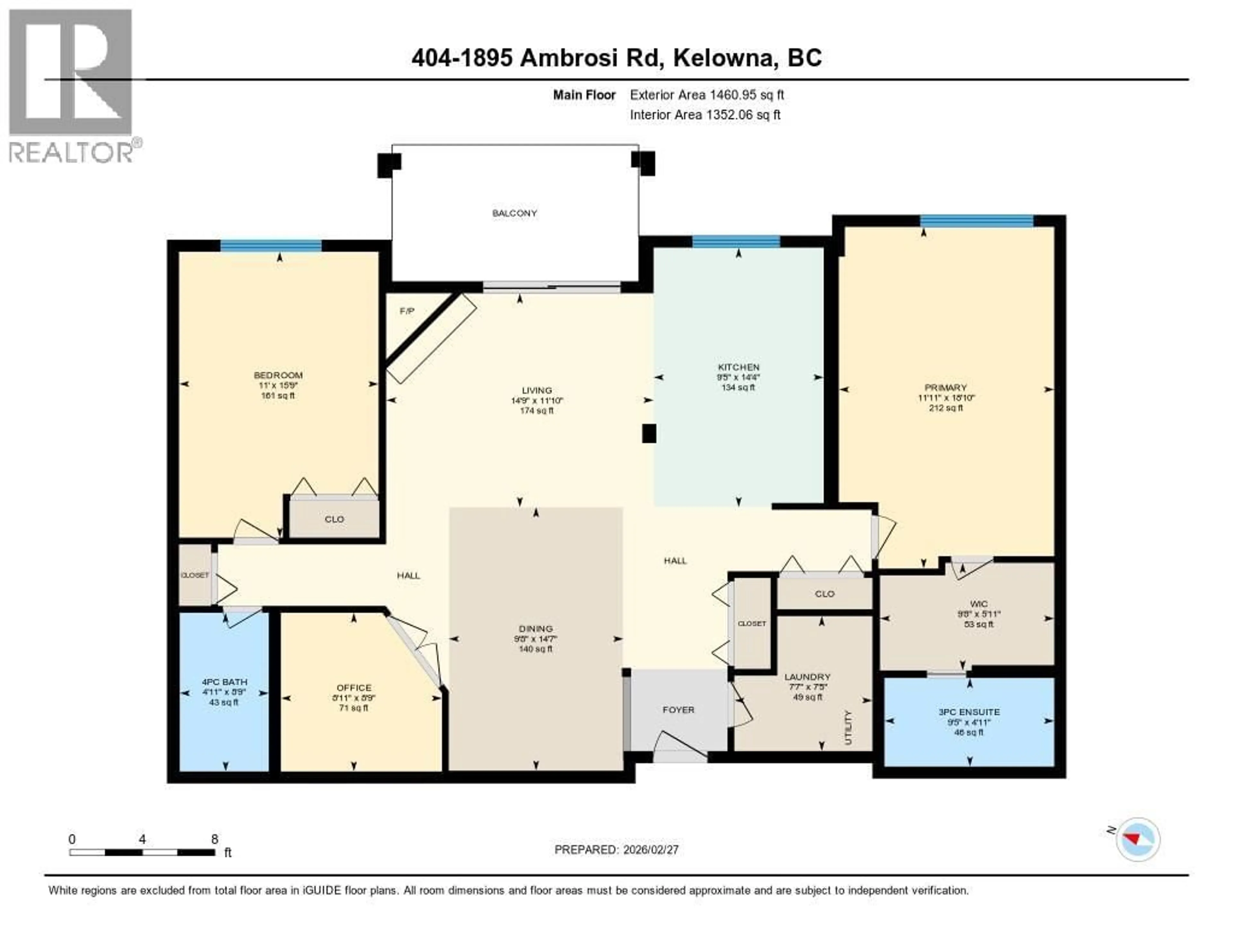 Floor plan for 404 - 1895 AMBROSI ROAD, Kelowna British Columbia V1Y4R8