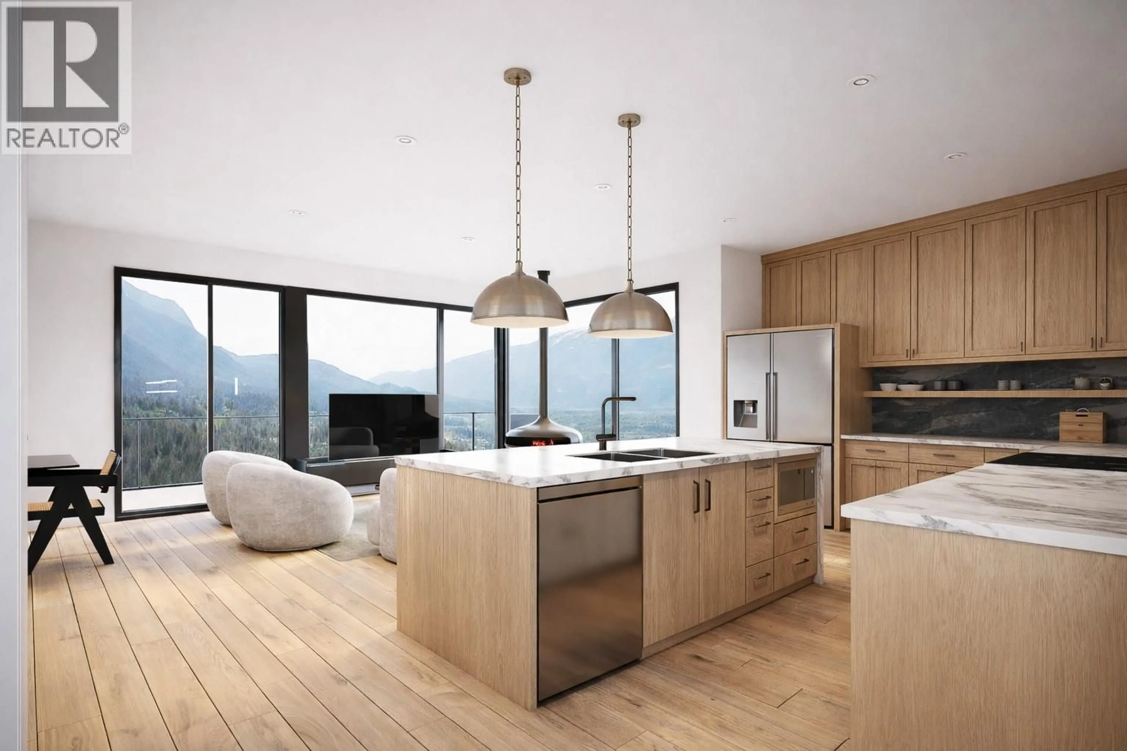 Open concept kitchen, wood/laminate floor for 3 - 1551 BOWLE-EVANS DRIVE, Golden British Columbia V0A1H6