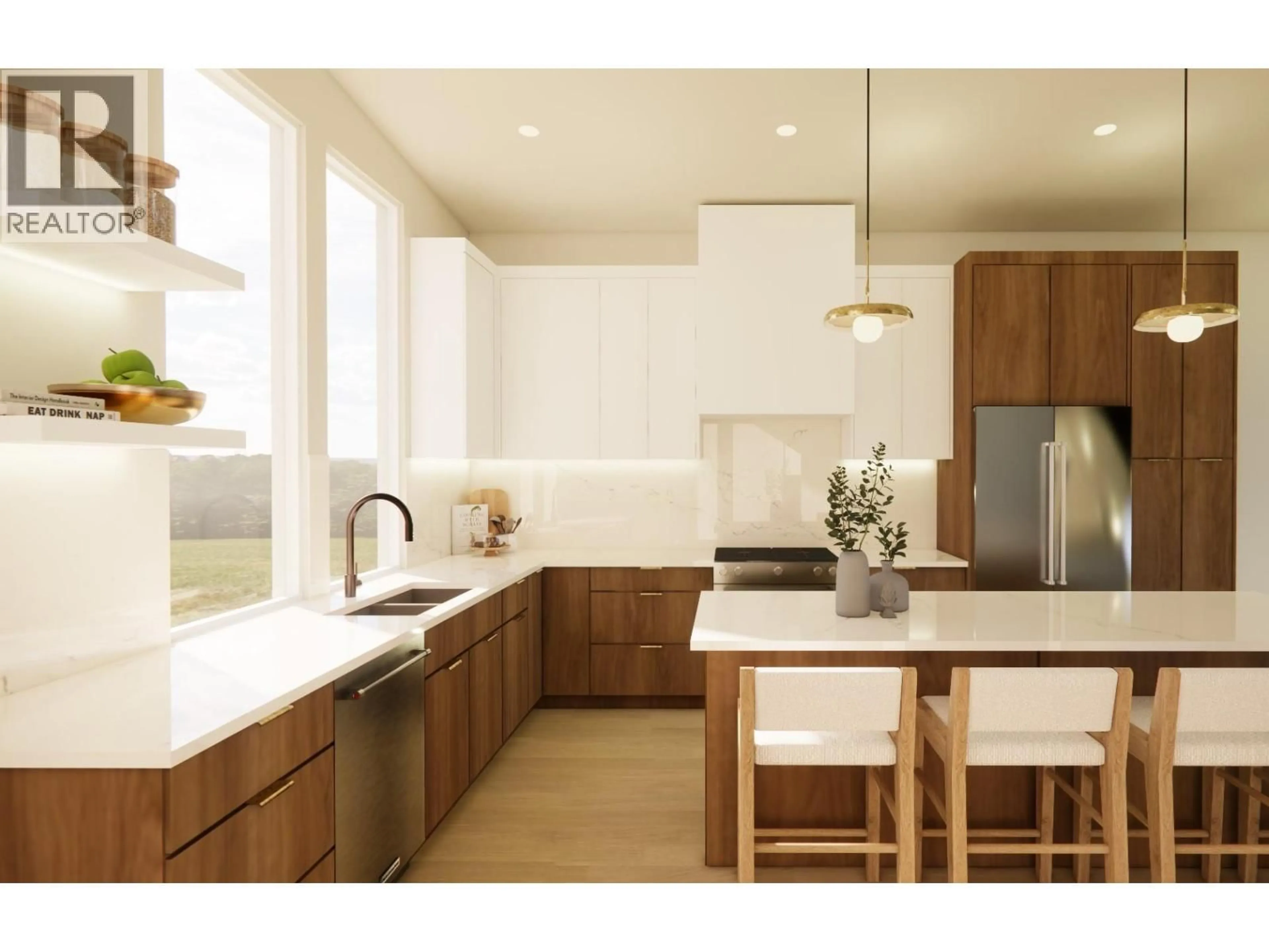 Open concept kitchen, wood/laminate floor for 18 - 1960 NORTHERN FLICKER COURT, Kelowna British Columbia V1V0G3