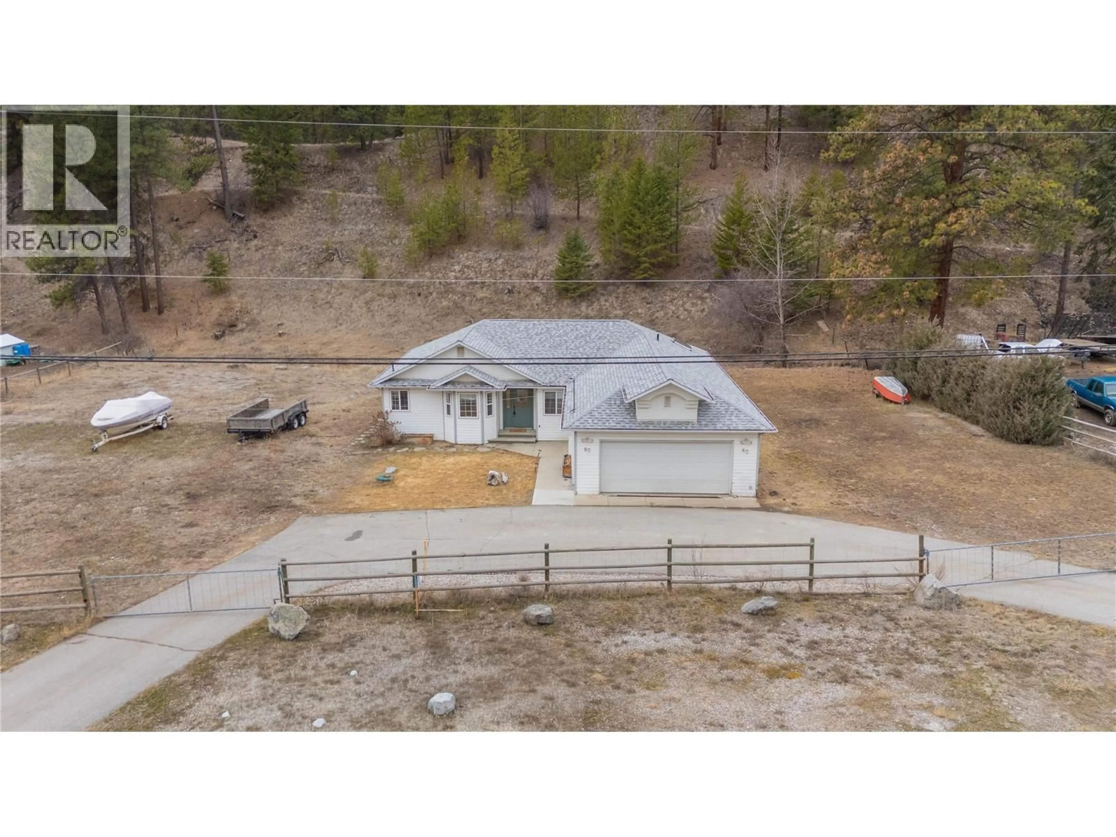 A pic from outside/outdoor area/front of a property/back of a property/a pic from drone, unknown for 80 FISH LAKE ROAD, Summerland British Columbia V0H1Z8