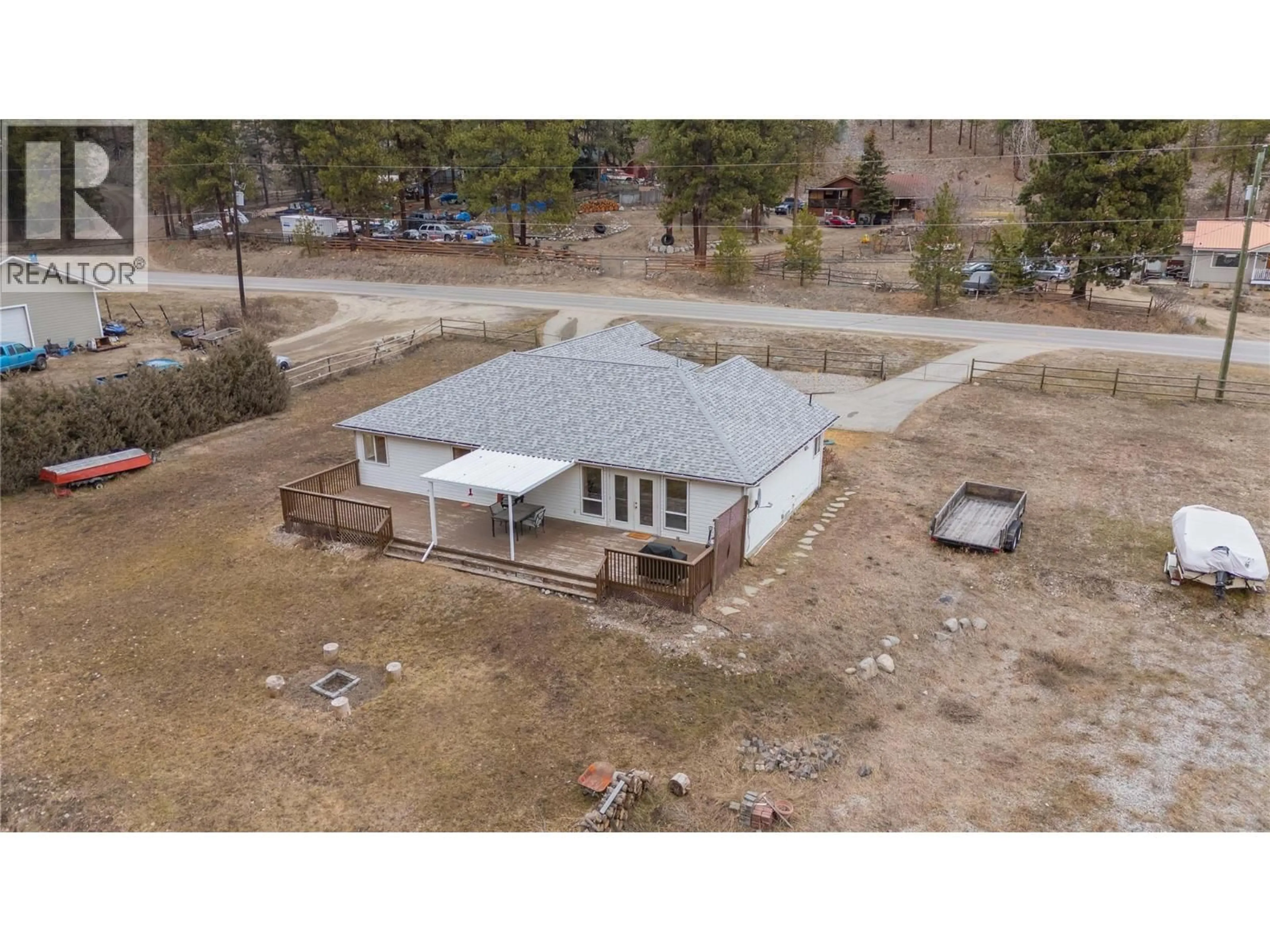 A pic from outside/outdoor area/front of a property/back of a property/a pic from drone, building for 80 FISH LAKE ROAD, Summerland British Columbia V0H1Z8