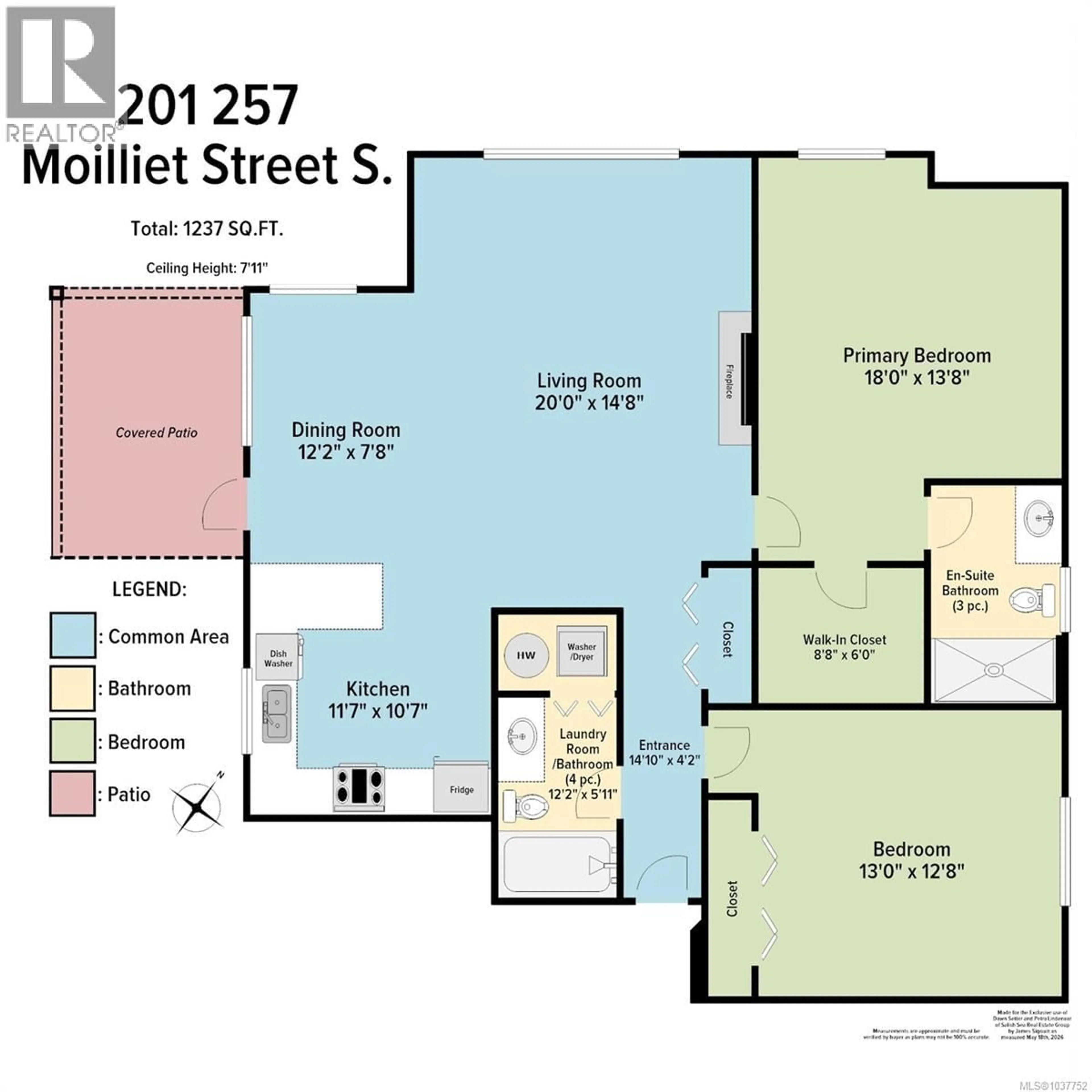 Floor plan for 201 - 257 MOILLIET STREET SOUTH, Parksville British Columbia V9P0B3