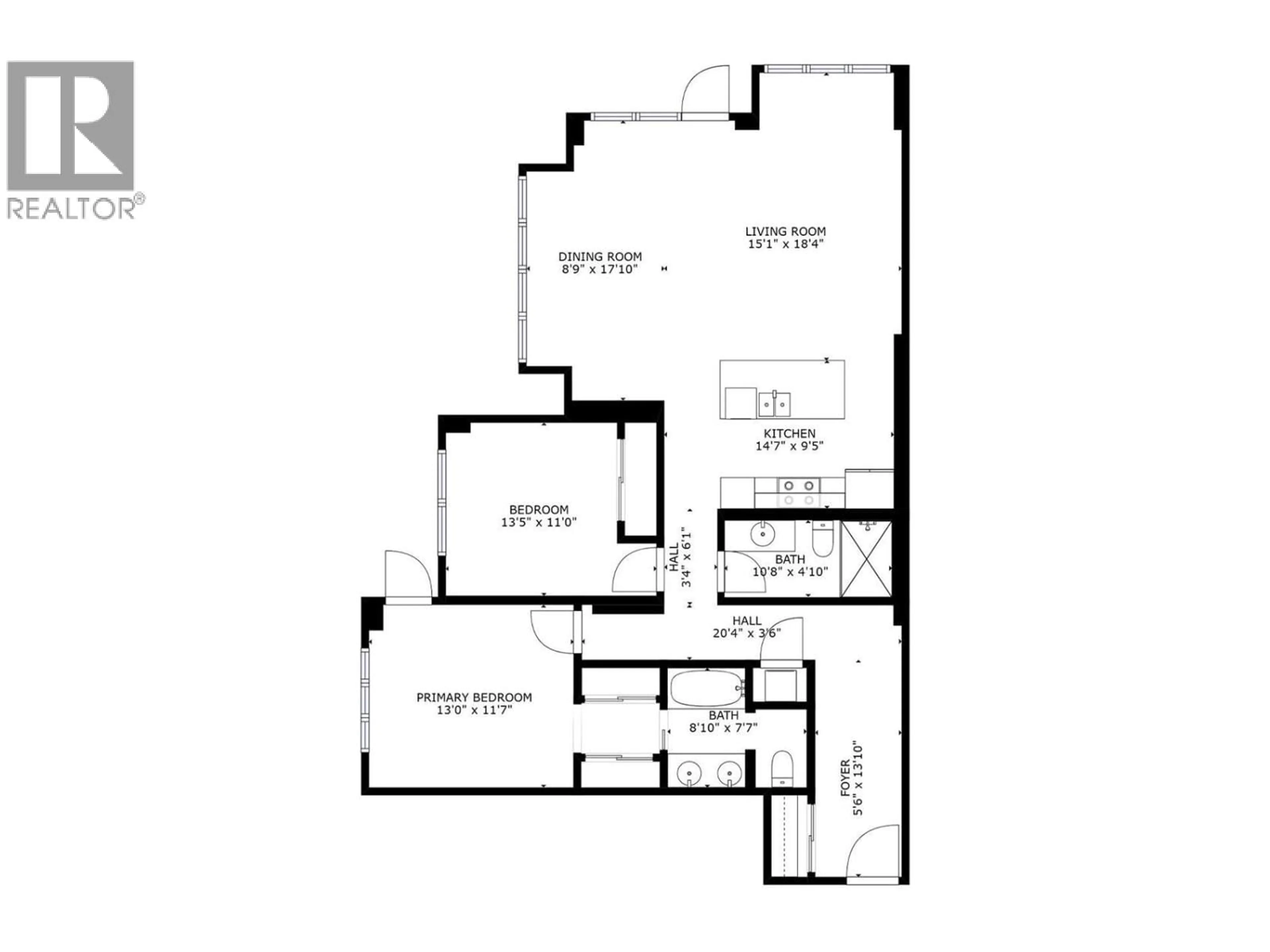 Floor plan for 1106 - 2040 SPRINGFIELD ROAD, Kelowna British Columbia V1Y9N7