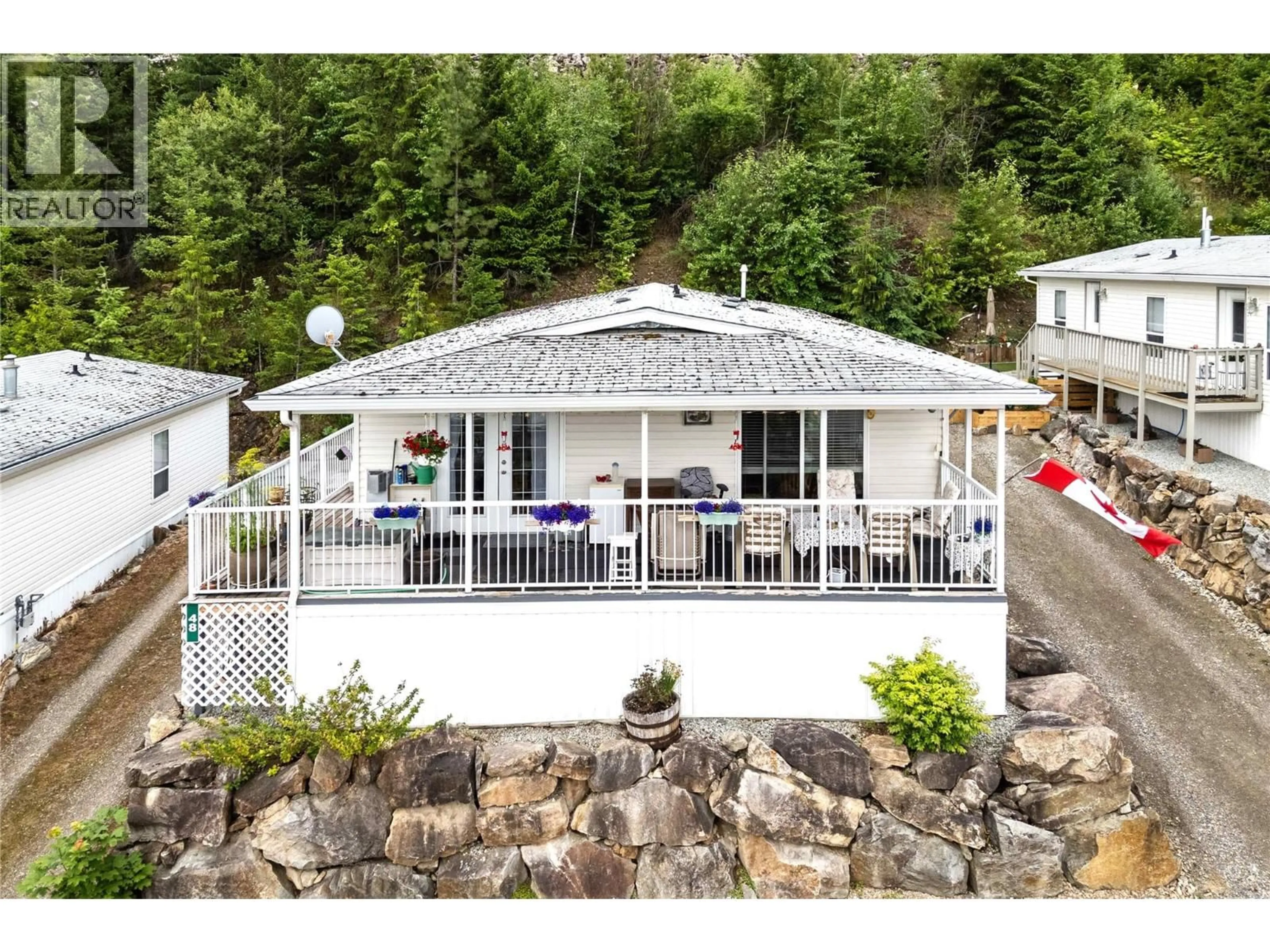 A pic from outside/outdoor area/front of a property/back of a property/a pic from drone, water/lake/river/ocean view for 48 - 1885 TAPPEN NOTCH HILL ROAD, Tappen British Columbia V0E2X0