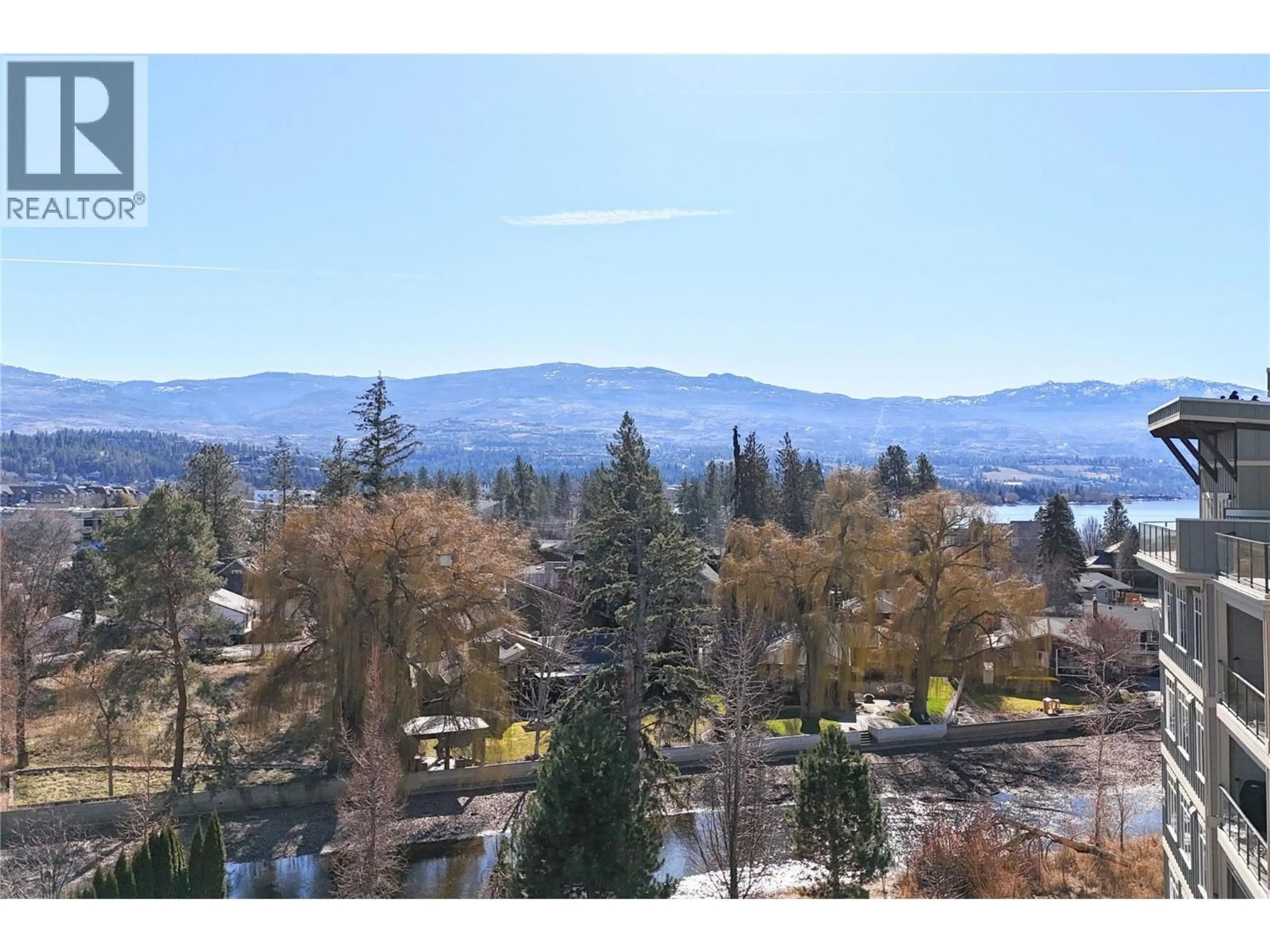 A pic from outside/outdoor area/front of a property/back of a property/a pic from drone, mountain view for 604 - 529 TRUSWELL ROAD, Kelowna British Columbia V1W3K7