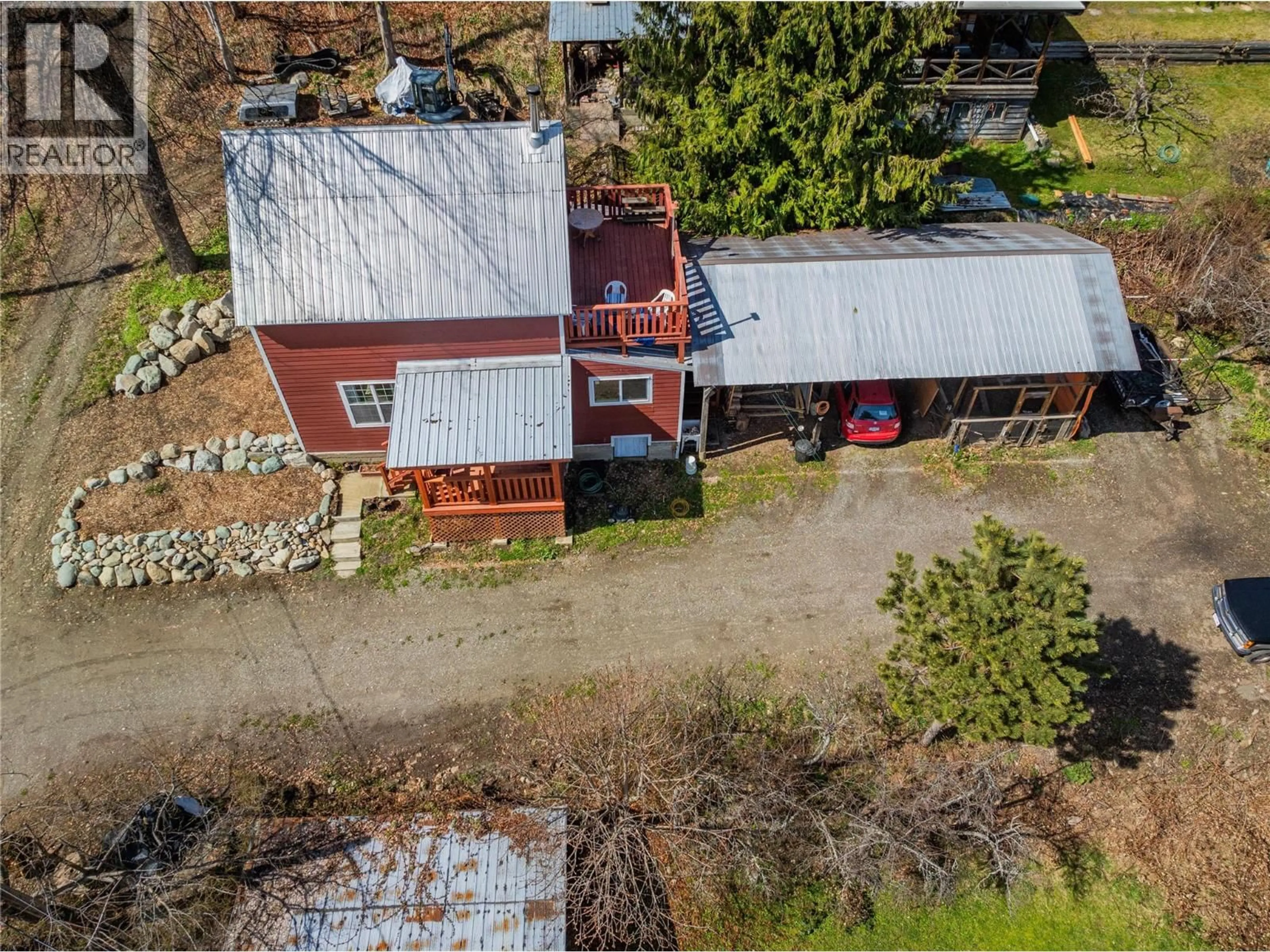 A pic from outside/outdoor area/front of a property/back of a property/a pic from drone, street for 3553 SPRAGUE STREET, Ainsworth British Columbia V0G1A0