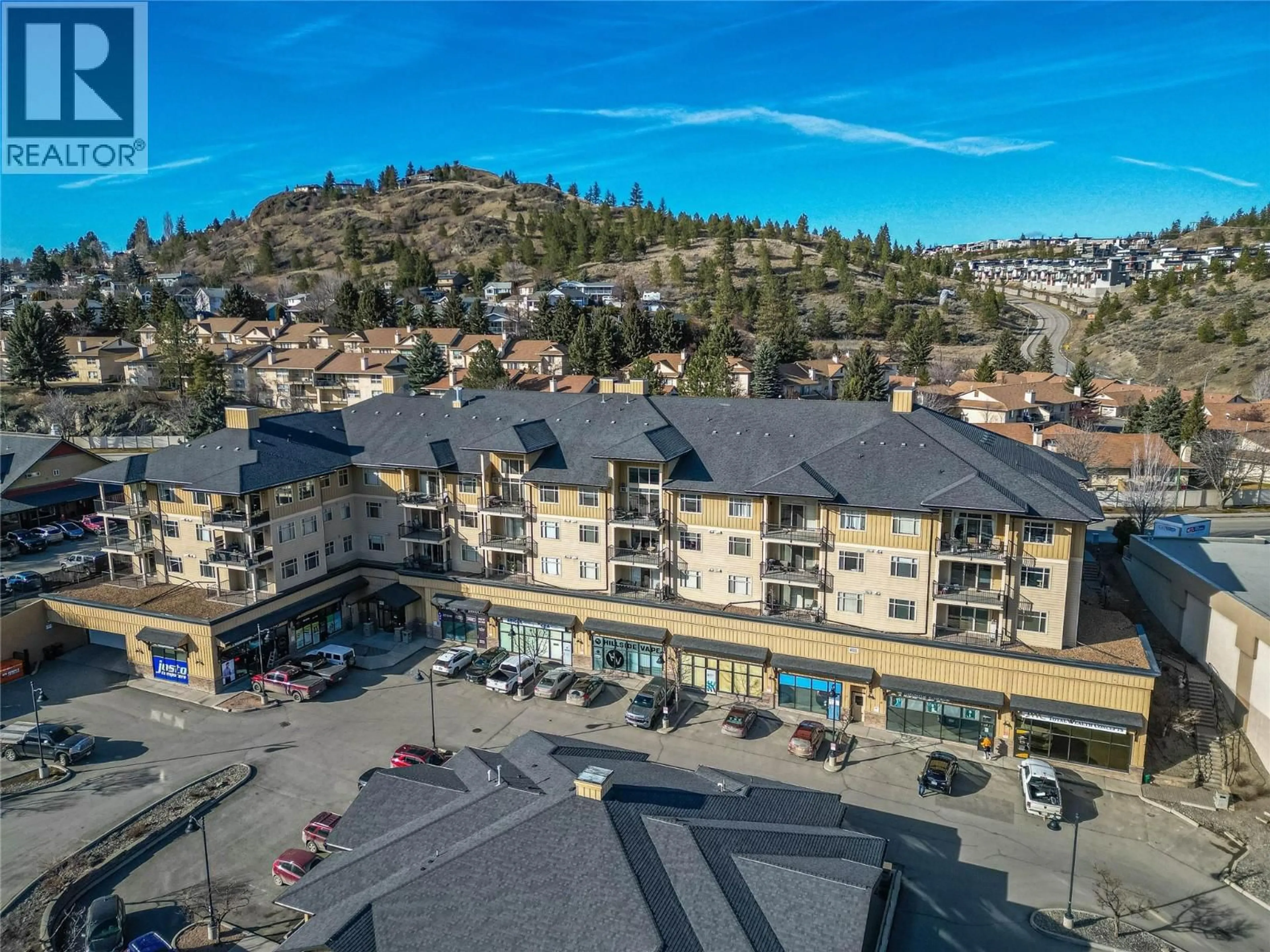 A pic from outside/outdoor area/front of a property/back of a property/a pic from drone, mountain view for 305 - 1390 HILLSIDE DRIVE, Kamloops British Columbia V2E0A6