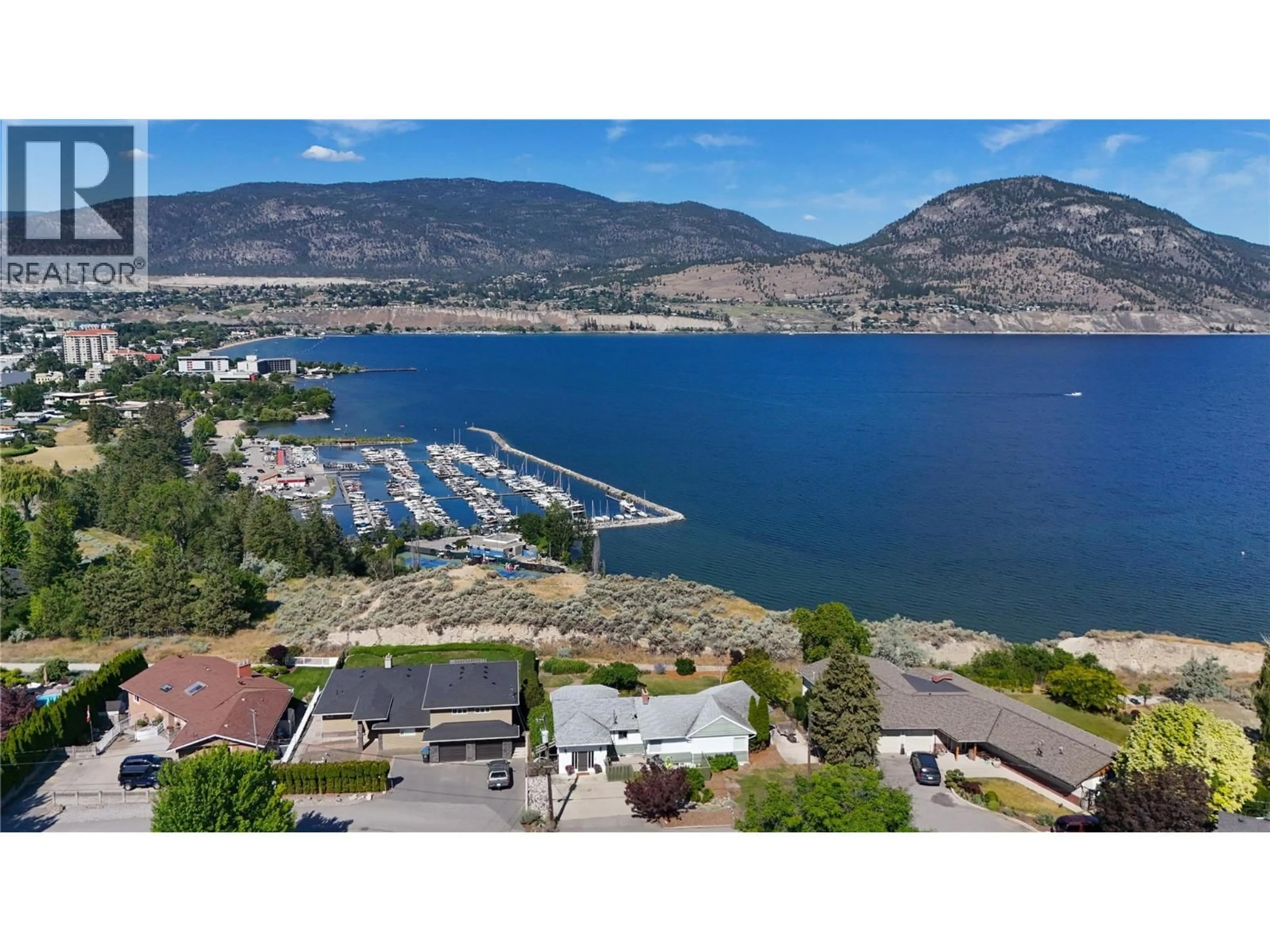 A pic from outside/outdoor area/front of a property/back of a property/a pic from drone, water/lake/river/ocean view for 198 BANKVIEW PLACE, Penticton British Columbia V2A1B4