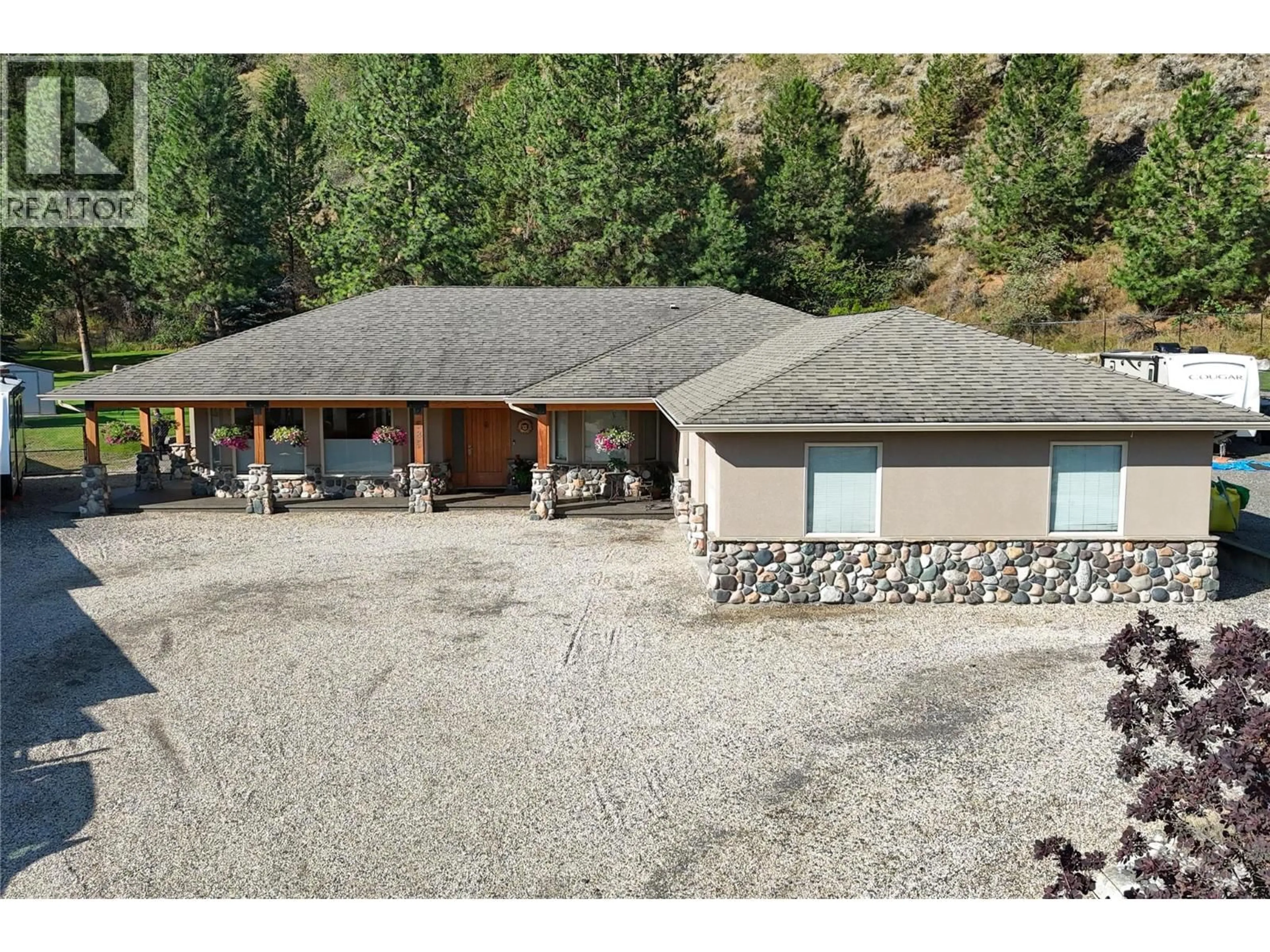 A pic from outside/outdoor area/front of a property/back of a property/a pic from drone, mountain view for 585 COYOTE DRIVE, Kamloops British Columbia V2C6T9