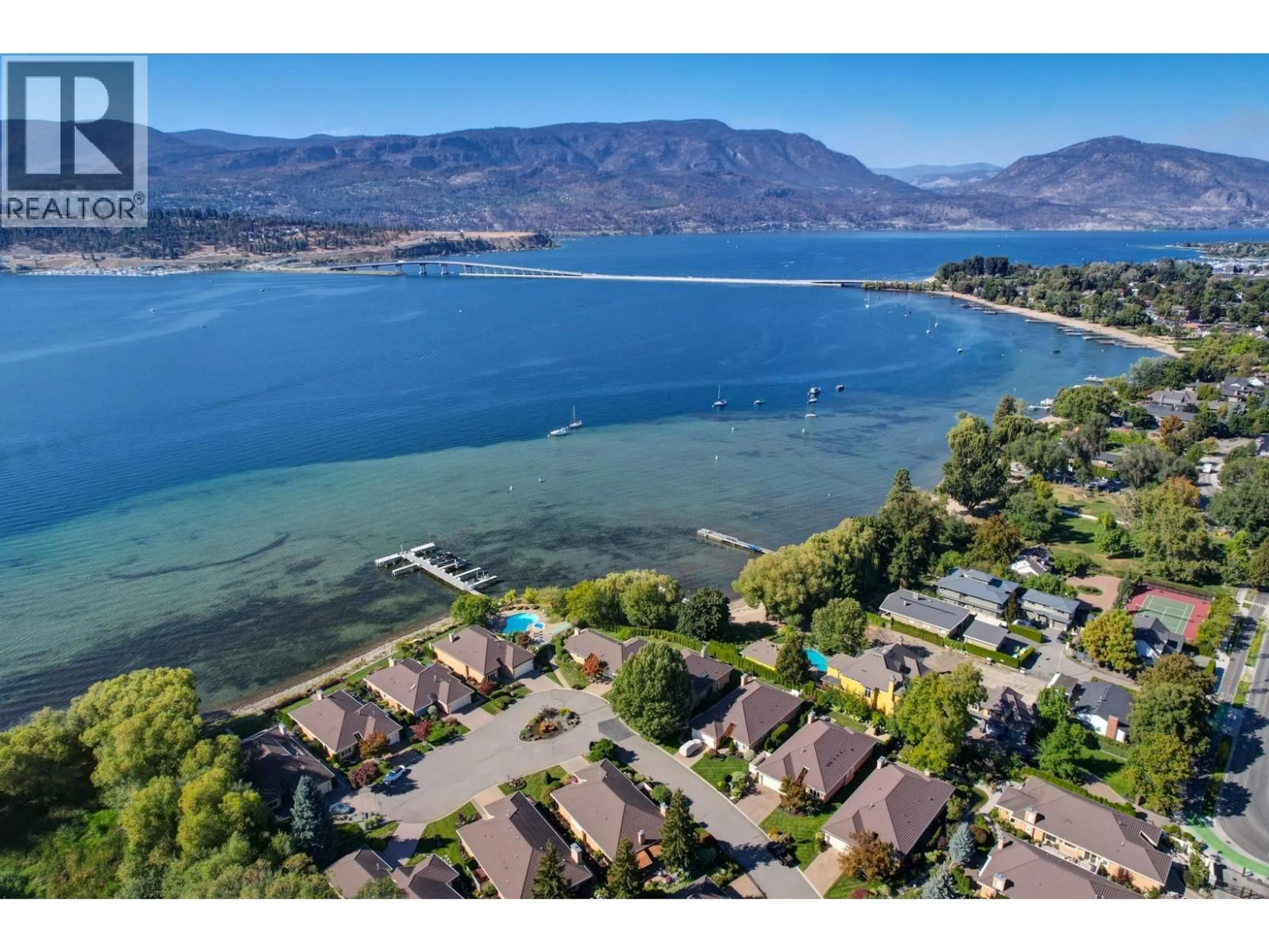 A pic from outside/outdoor area/front of a property/back of a property/a pic from drone, water/lake/river/ocean view for 20 - 2368 ABBOTT STREET, Kelowna British Columbia V1Y9G7