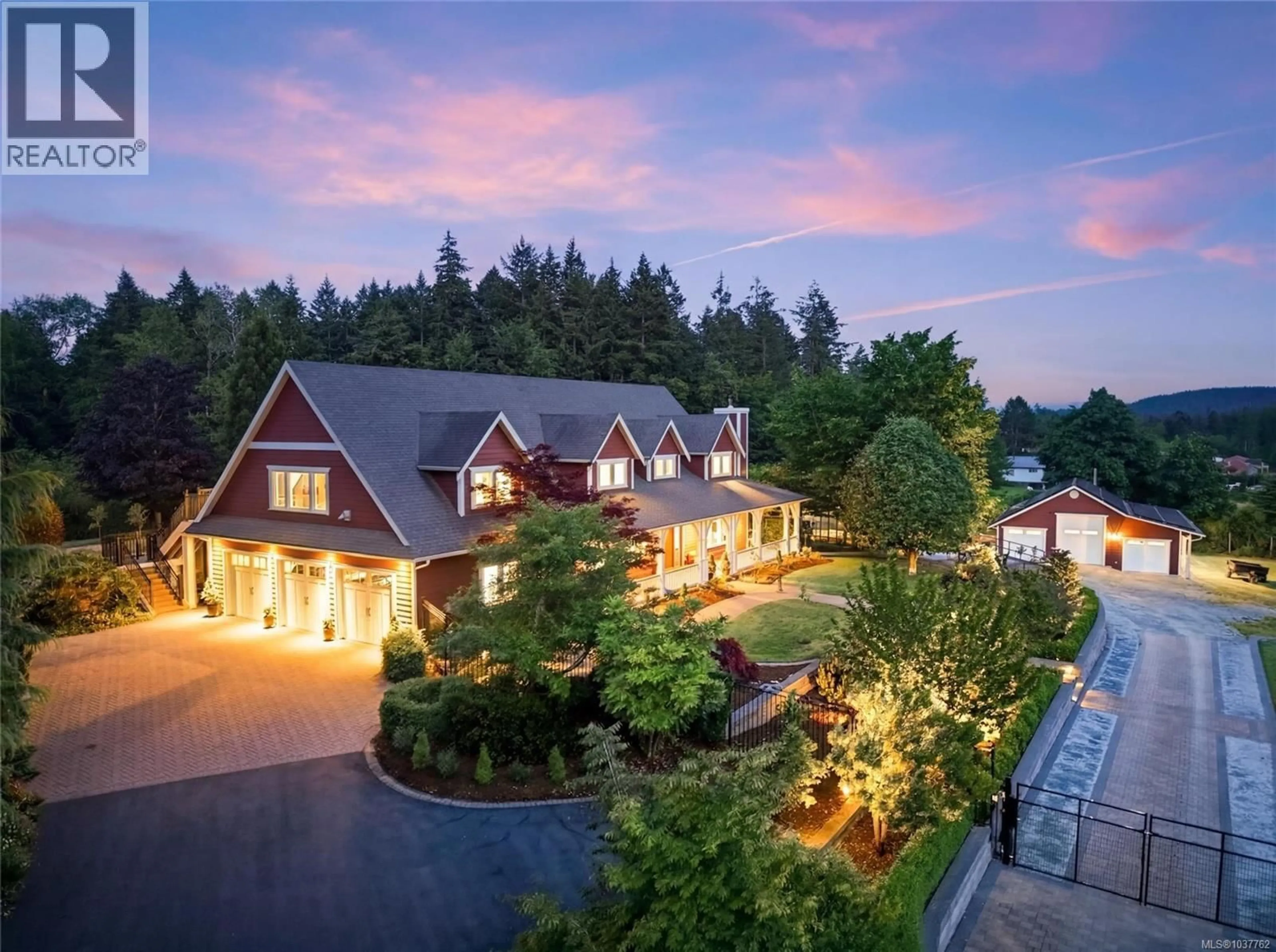 A pic from outside/outdoor area/front of a property/back of a property/a pic from drone, mountain view for 6429 BRYN ROAD, Central Saanich British Columbia V8M1X6