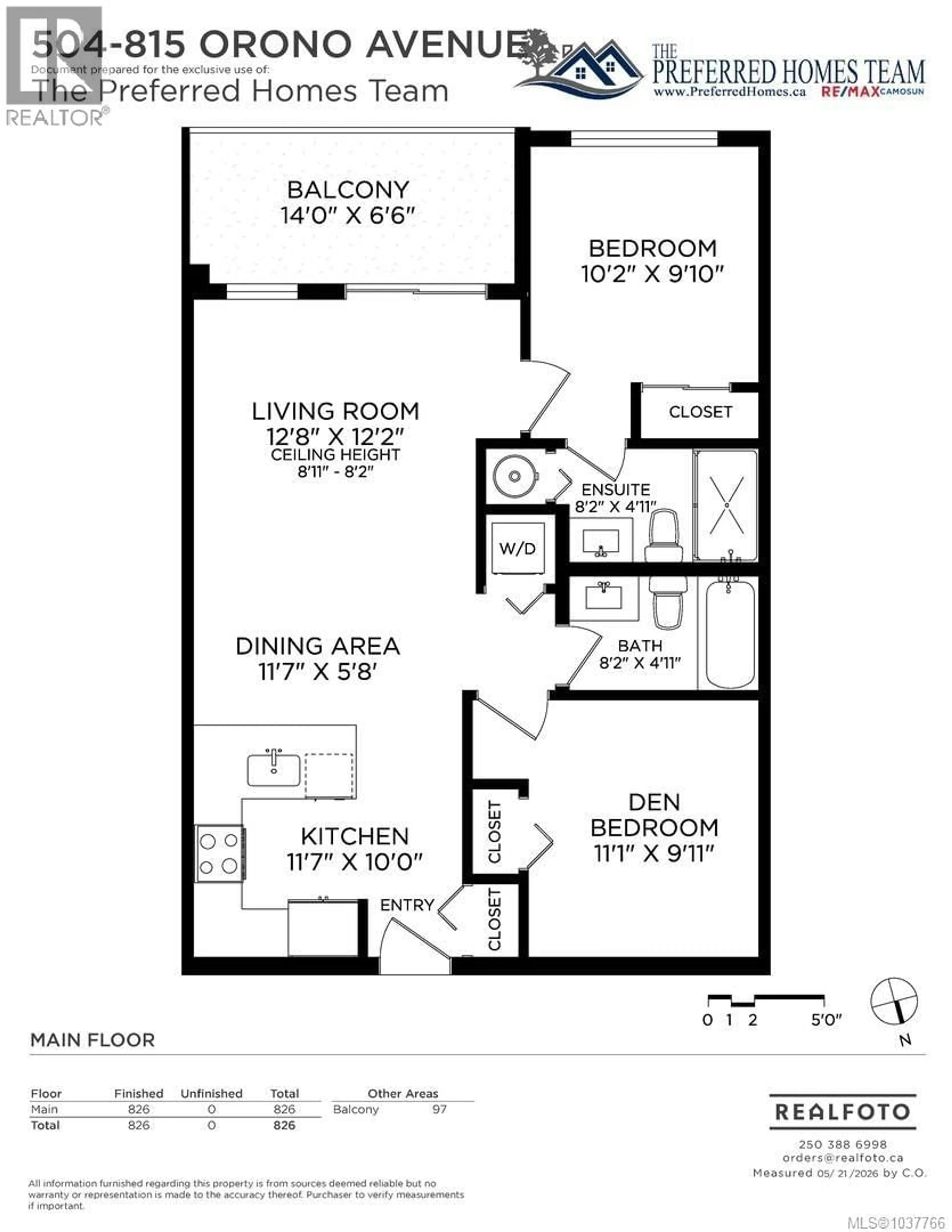 Floor plan for 504 - 815 ORONO AVENUE, Langford British Columbia V9B2T9