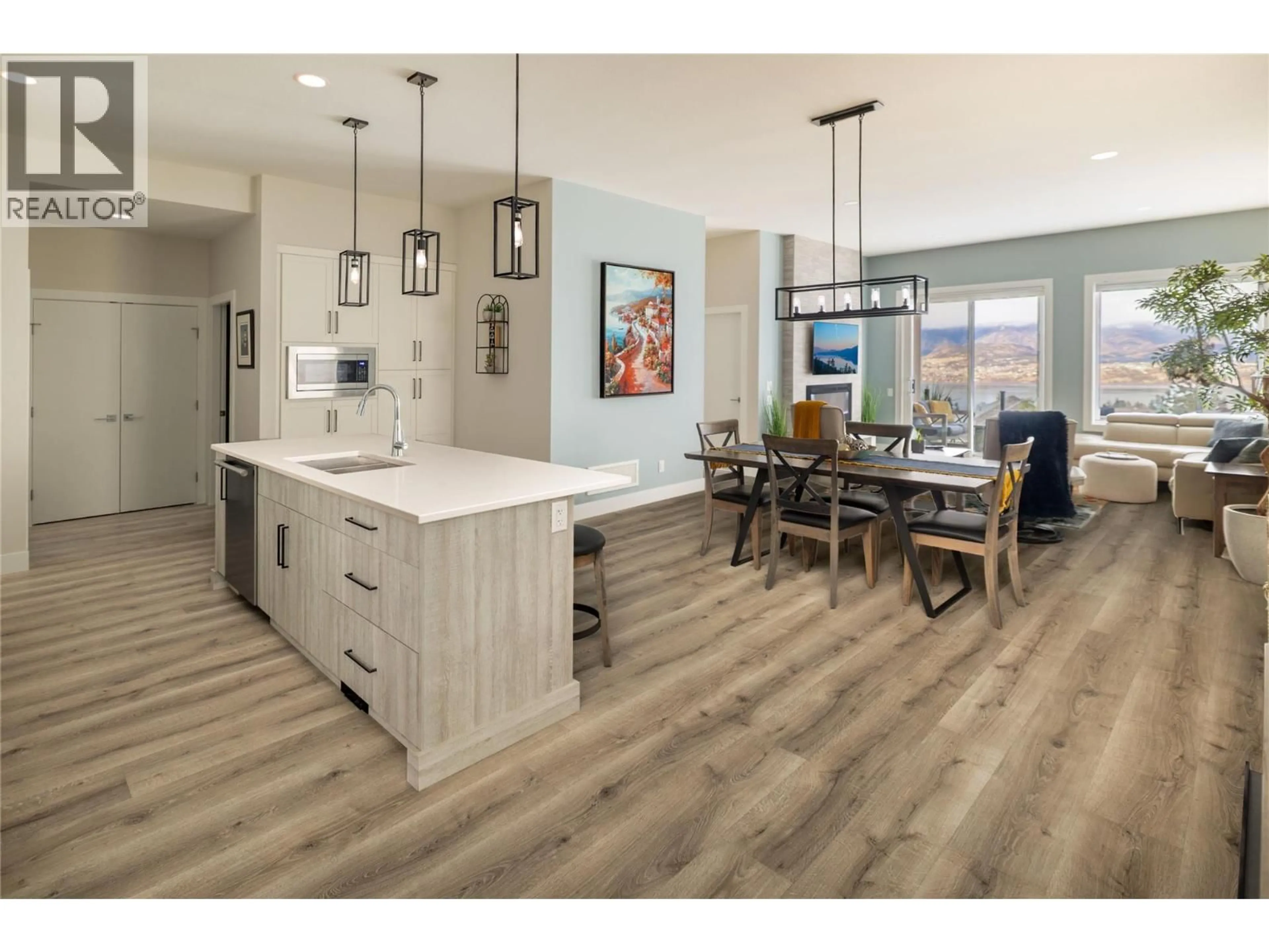 Open concept kitchen, wood/laminate floor for 680 CANTINA COURT, Kelowna British Columbia V1W4X6